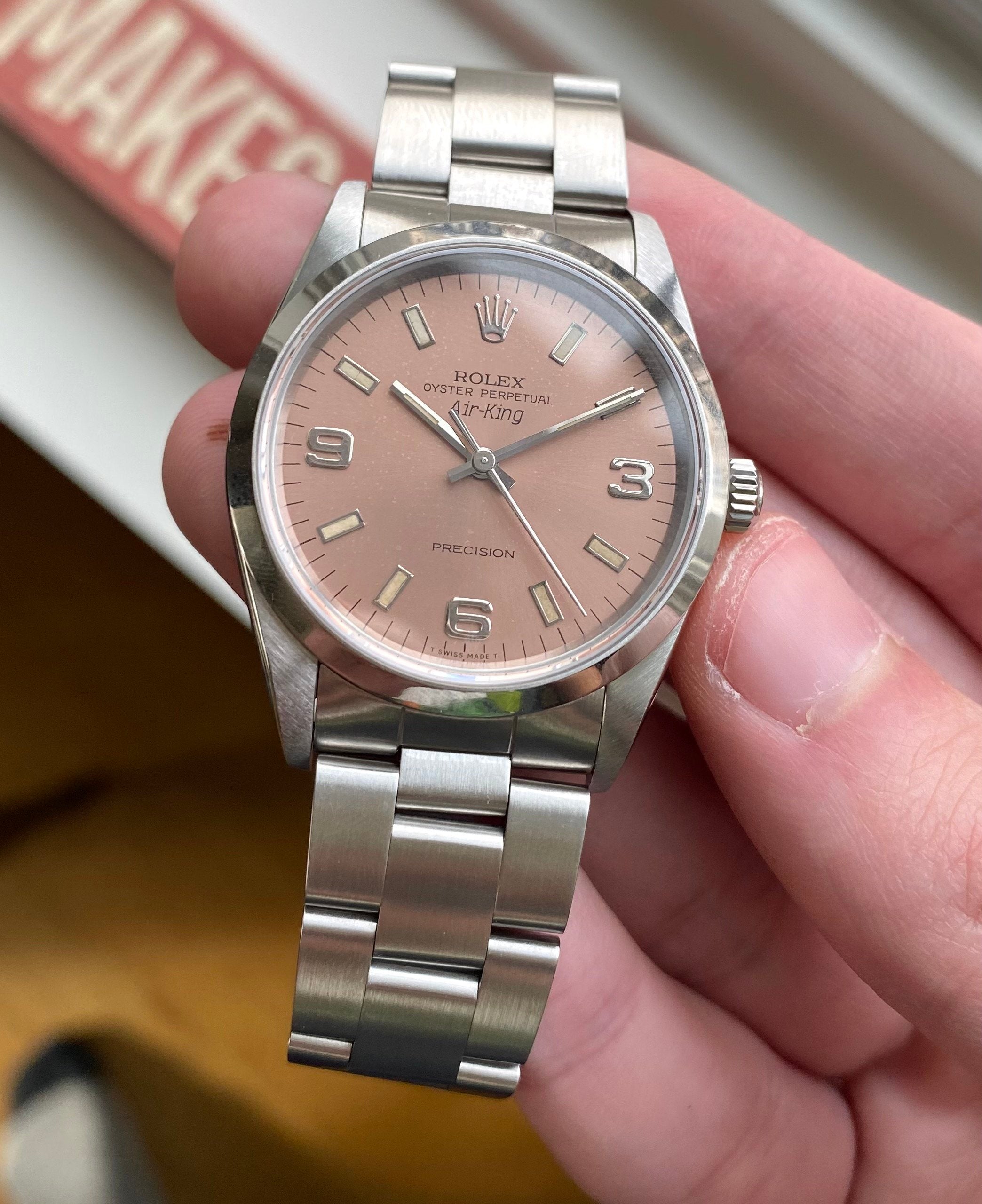 Rolex Air King ref. 14000 — Salmon Pink Dial