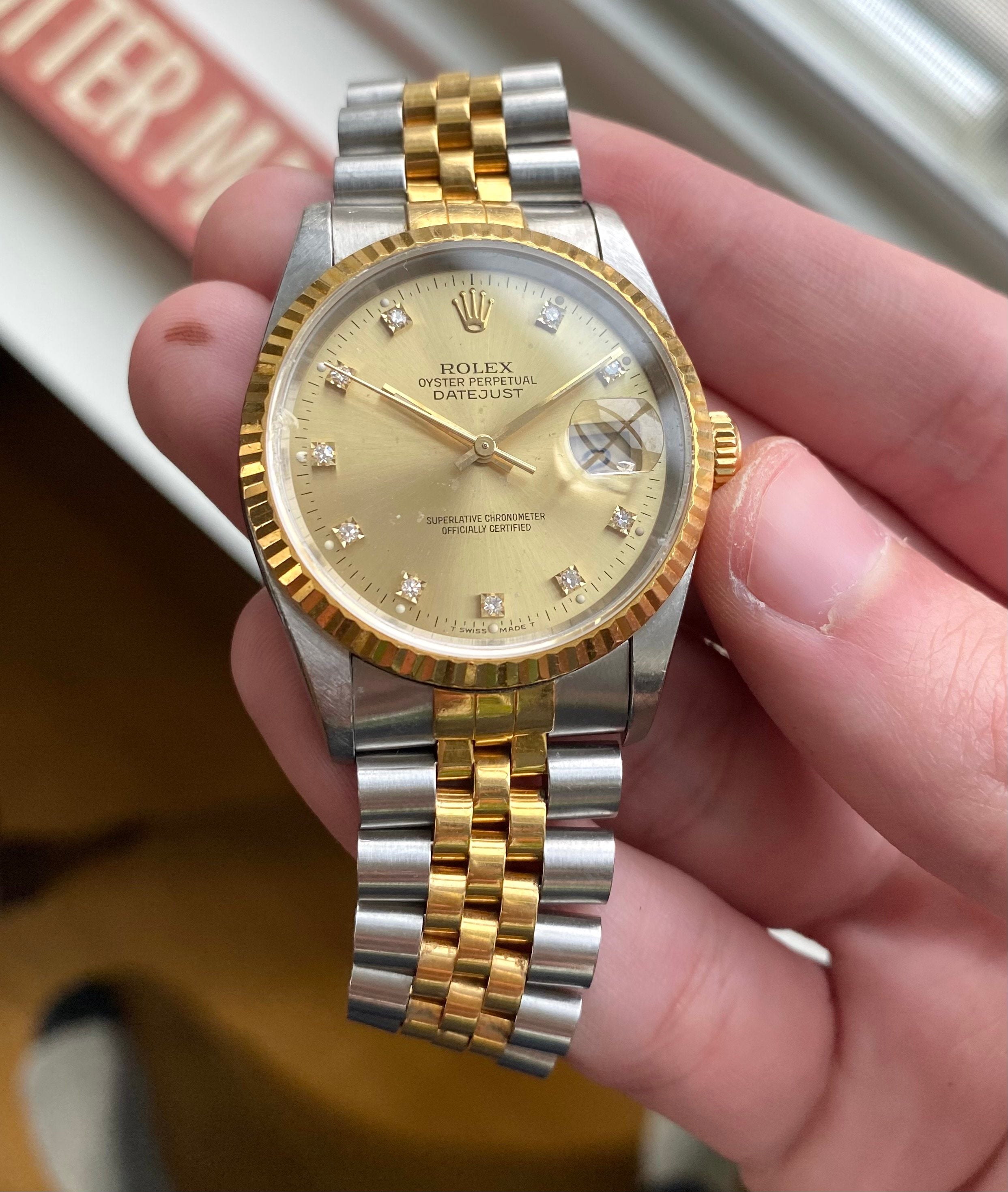 Rolex Datejust ref. 16233G — Diamond Dial