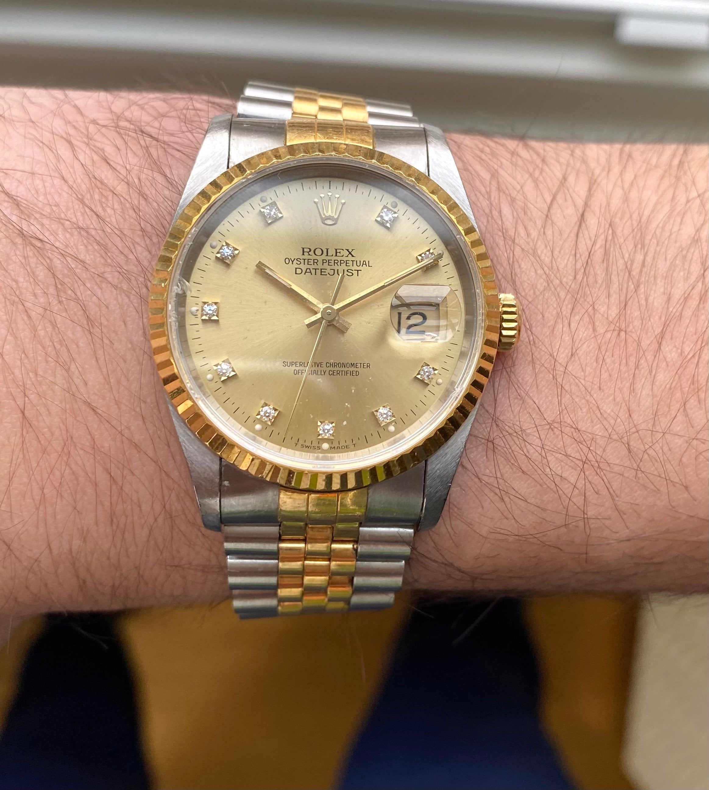 Rolex Datejust ref. 16233G — Diamond Dial