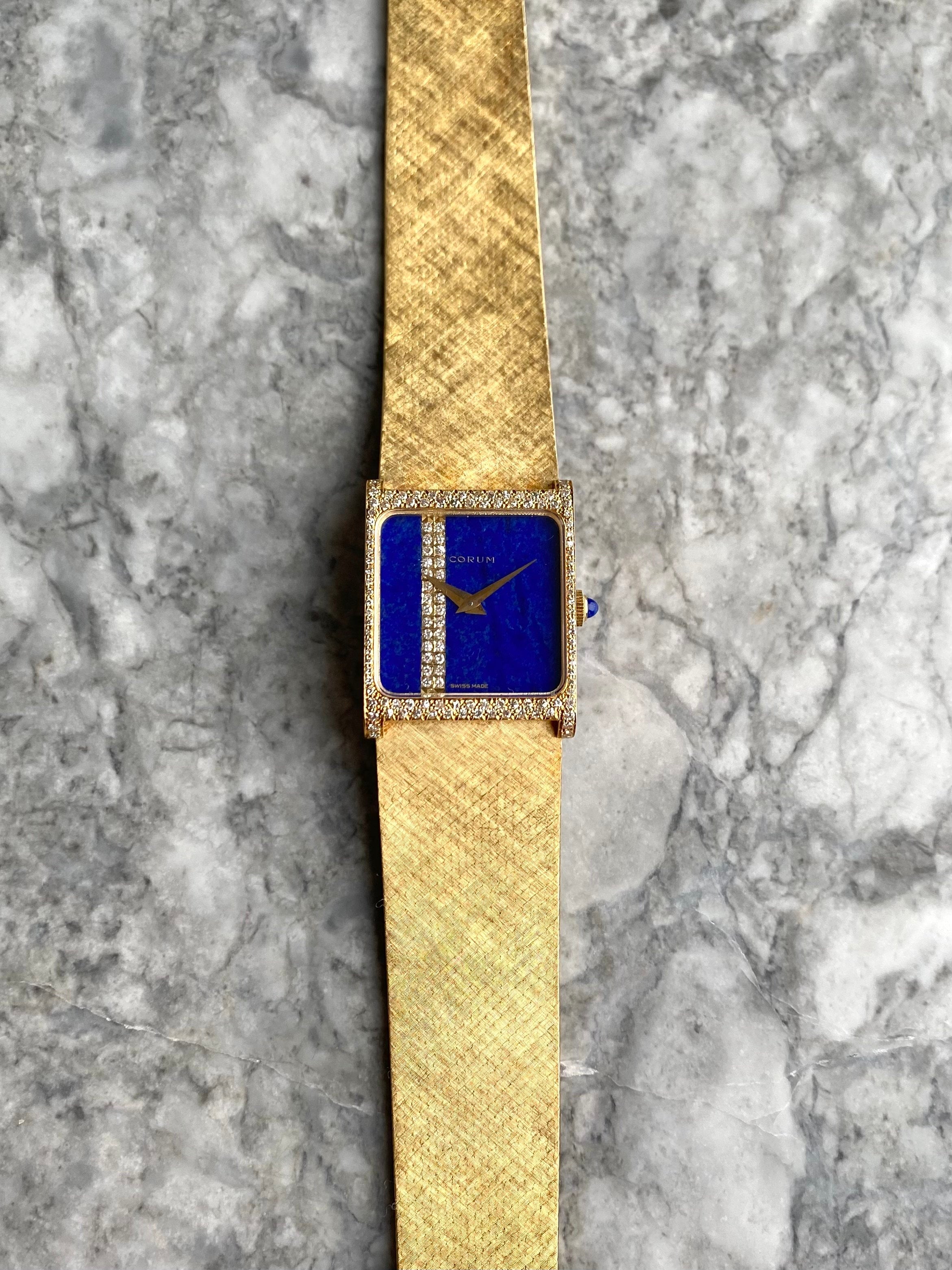 Corum 18K Yeloow Gold - Lapis and Diamond Dial.