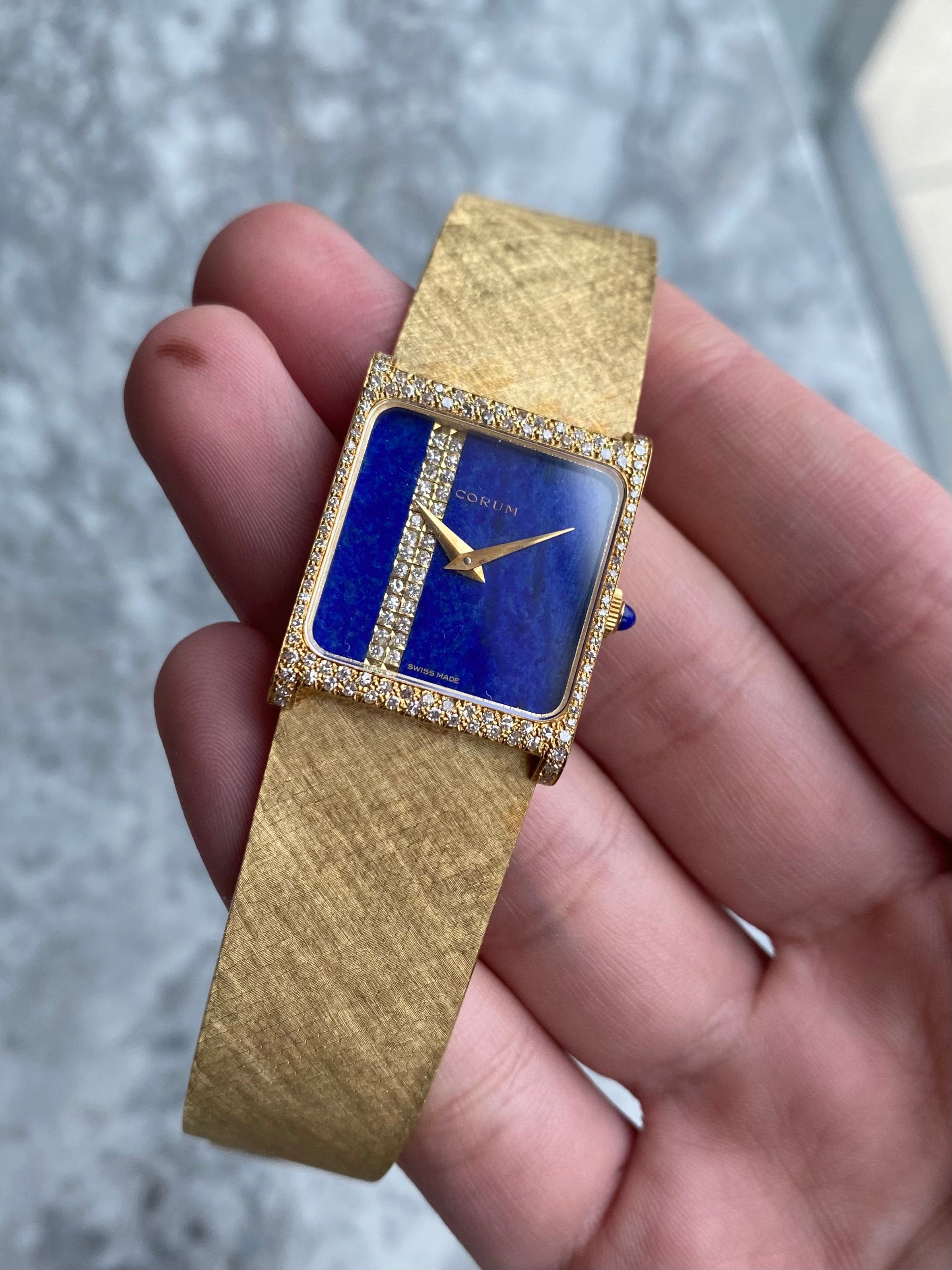 Corum 18K Yeloow Gold - Lapis and Diamond Dial.