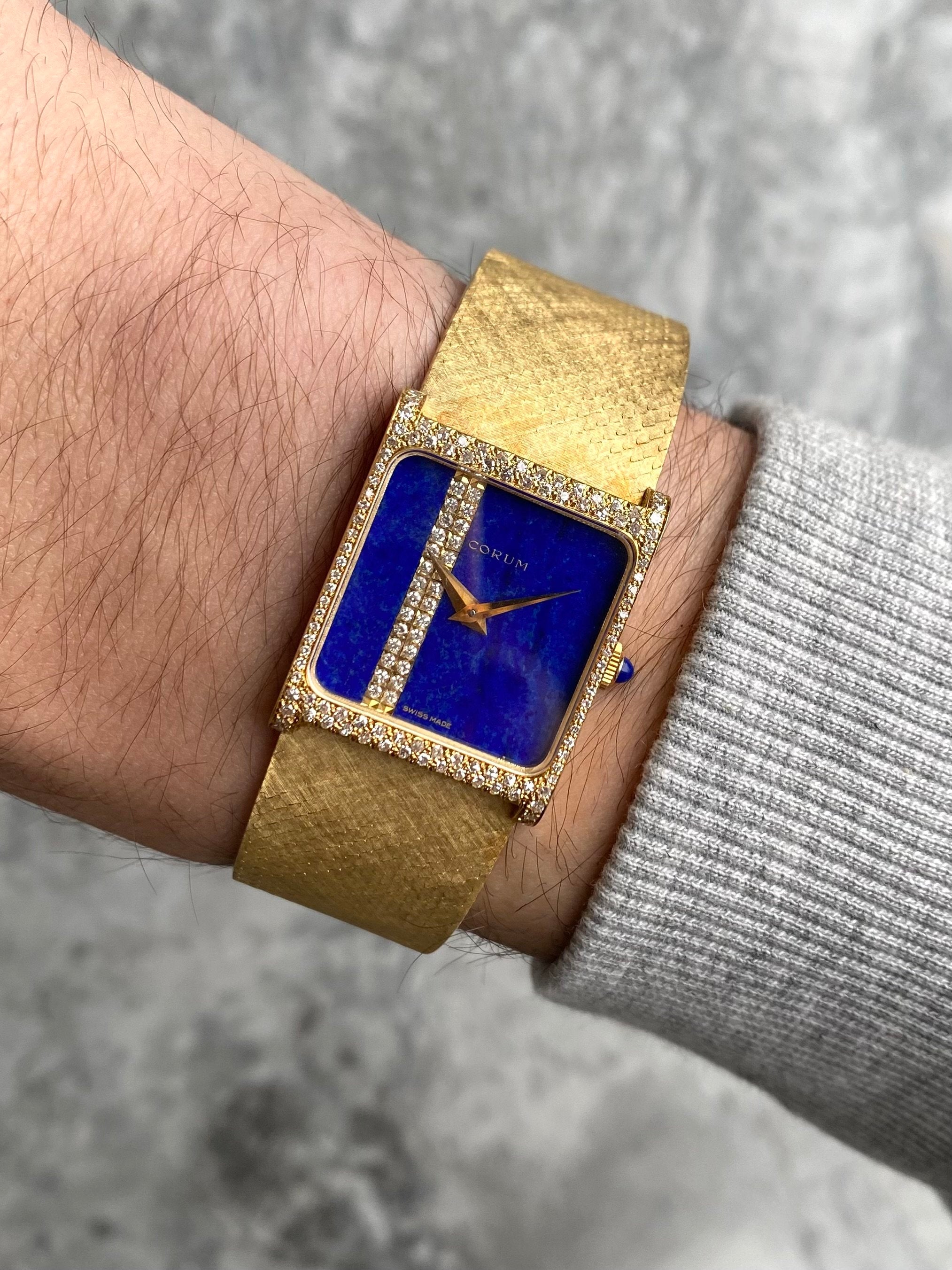 Corum 18K Yeloow Gold - Lapis and Diamond Dial.