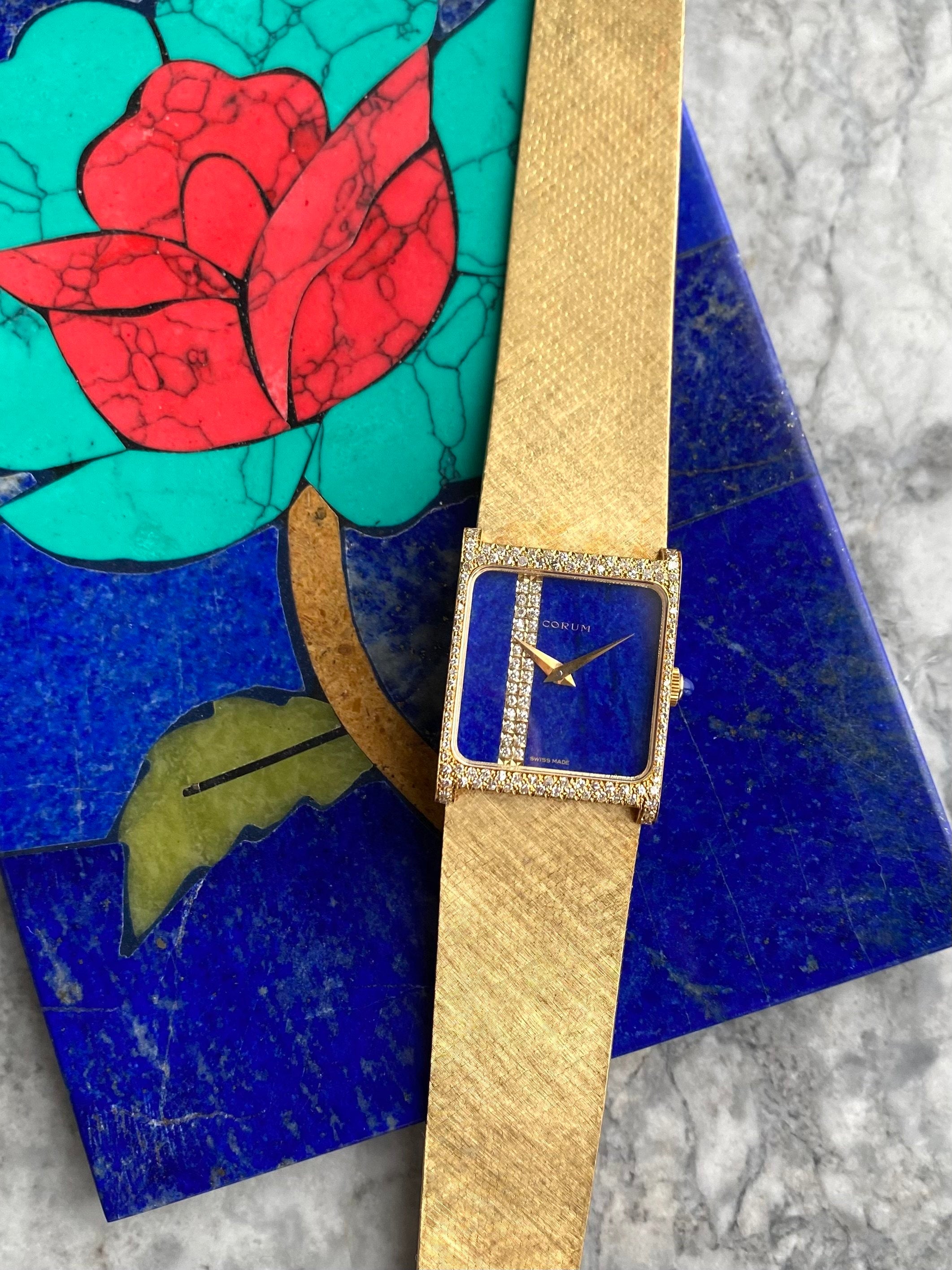 Corum 18K Yeloow Gold - Lapis and Diamond Dial.