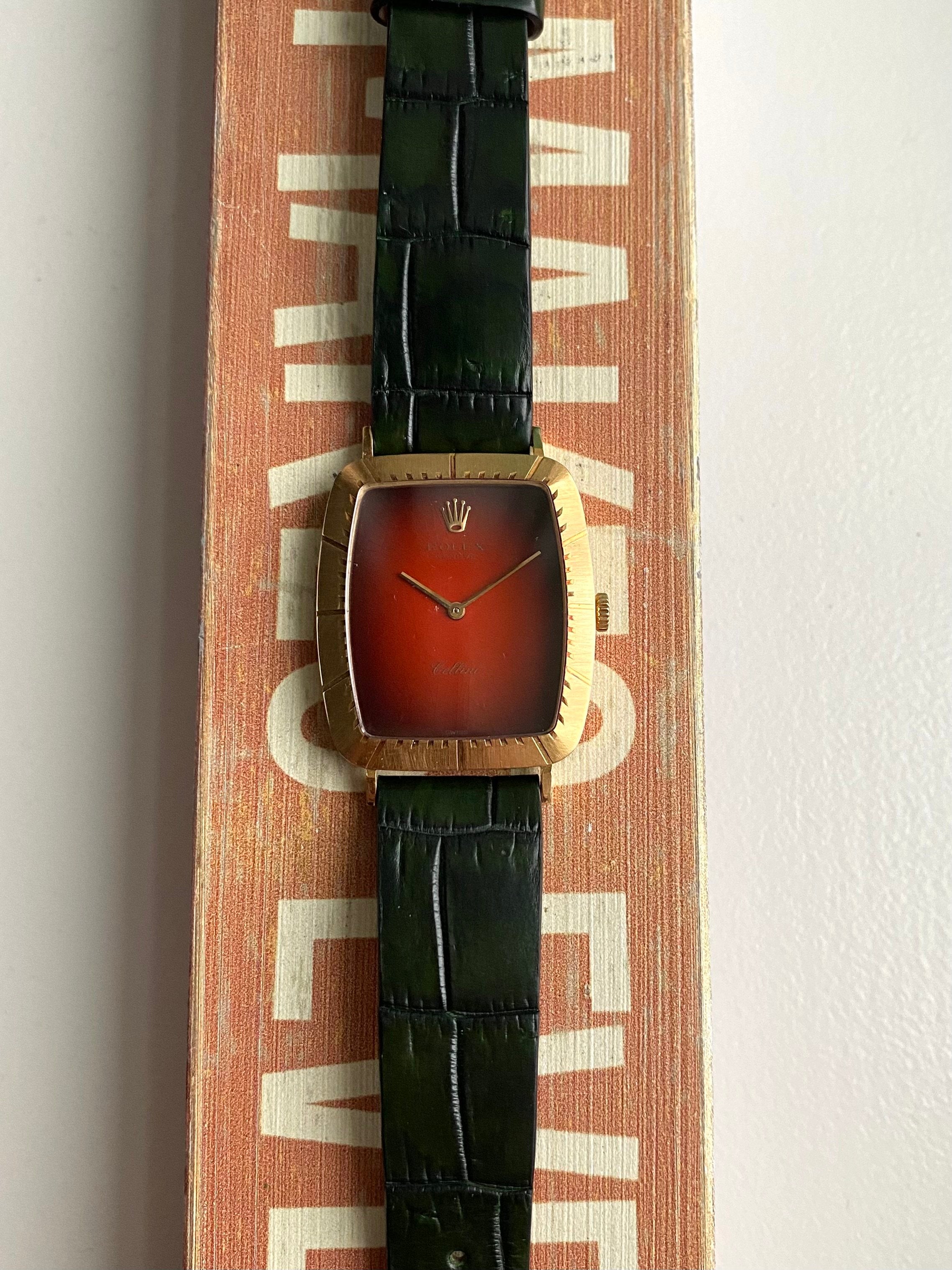 Rolex Cellini 18K Gold- Red Vignette