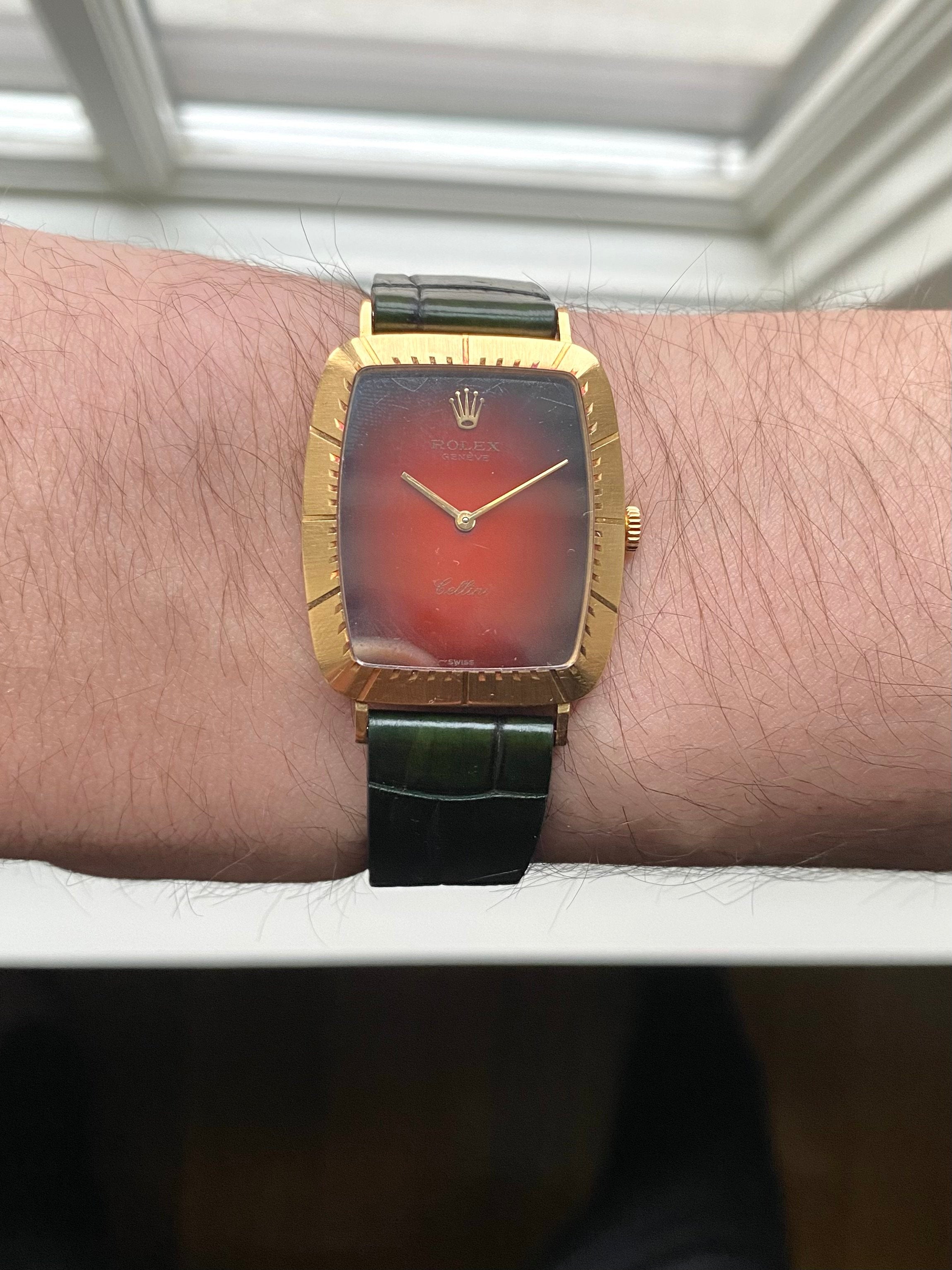 Rolex Cellini 18K Gold- Red Vignette