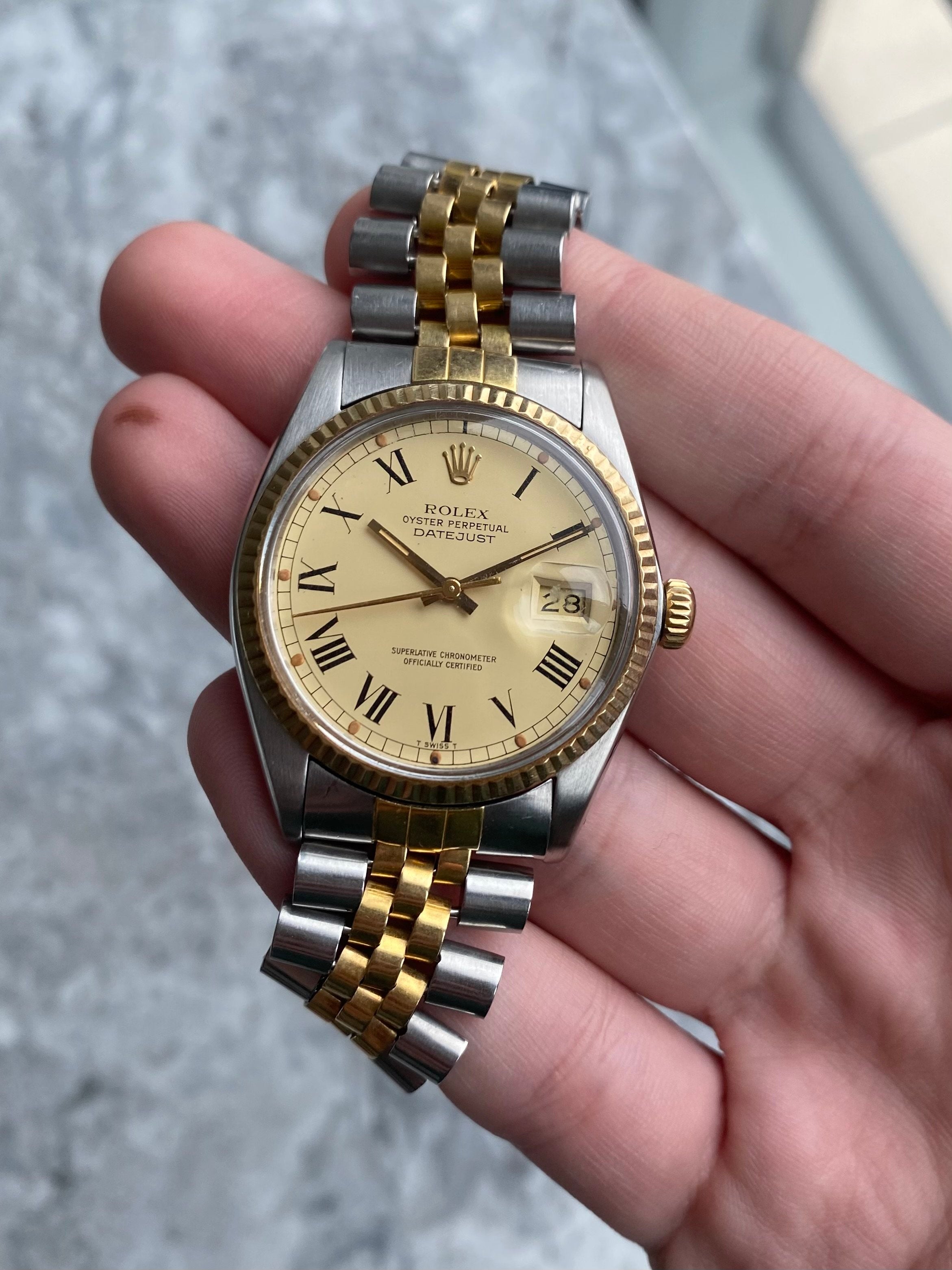 Rolex Datejust 16013 - Two Tone Buckley Dial.