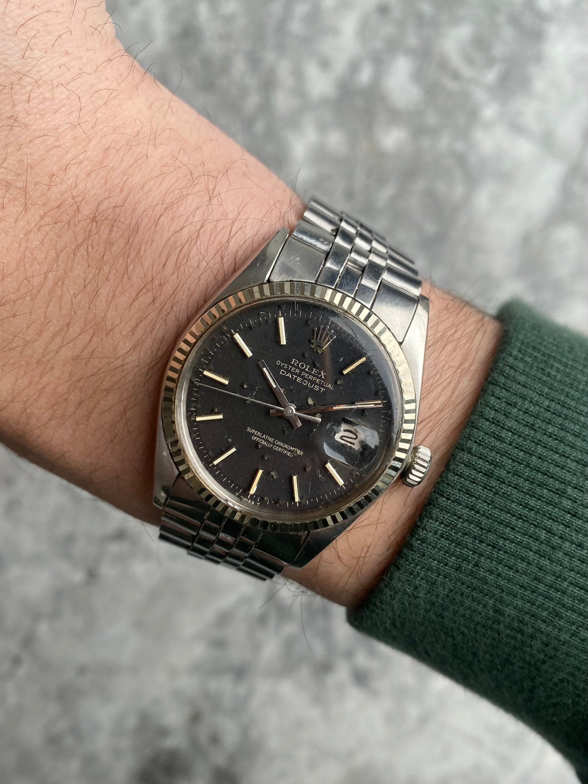 Rolex Datejust 1601 - Matte Black Dial.