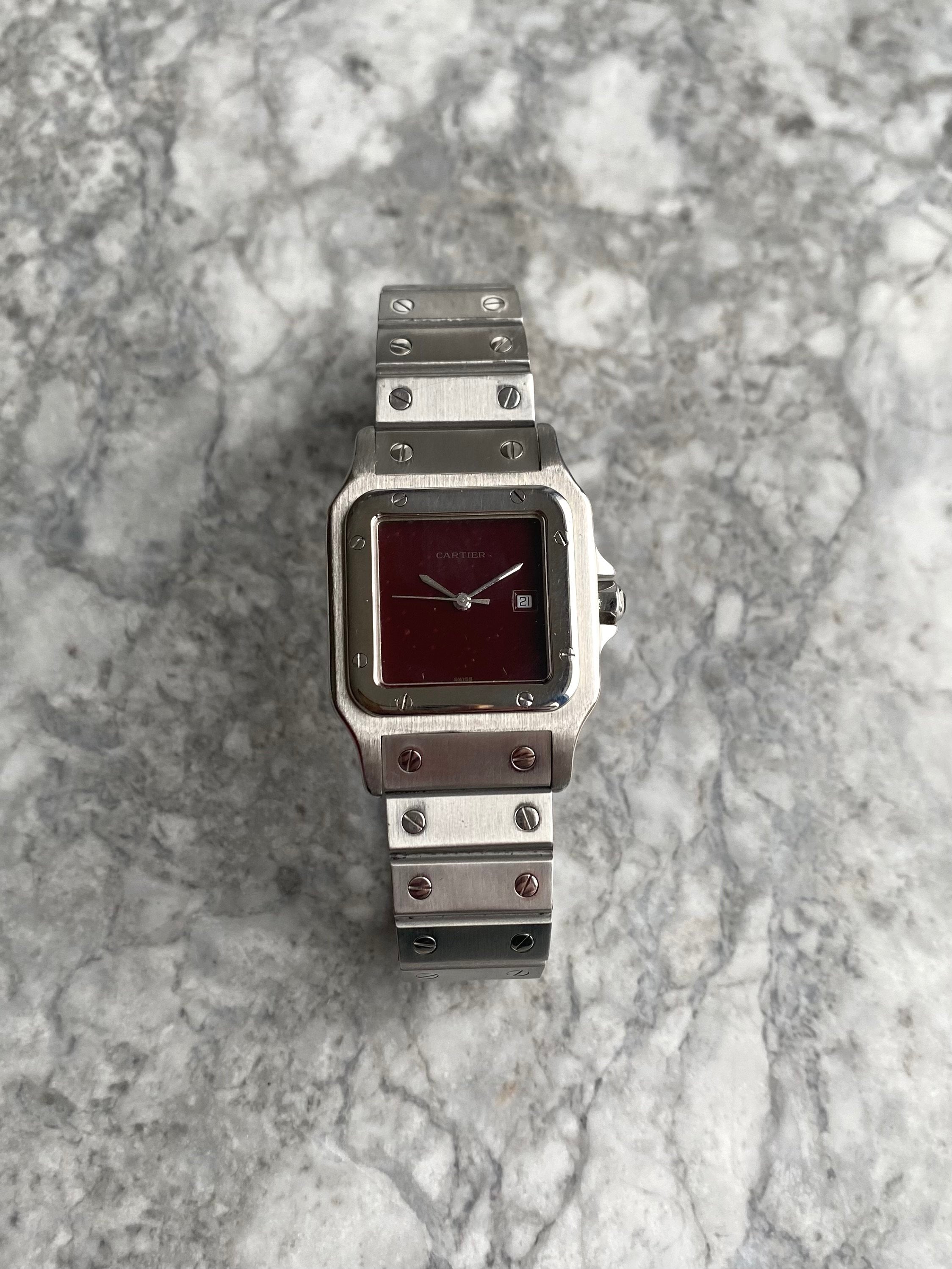 Cartier Santos 2960 - Red Laquered Dial.