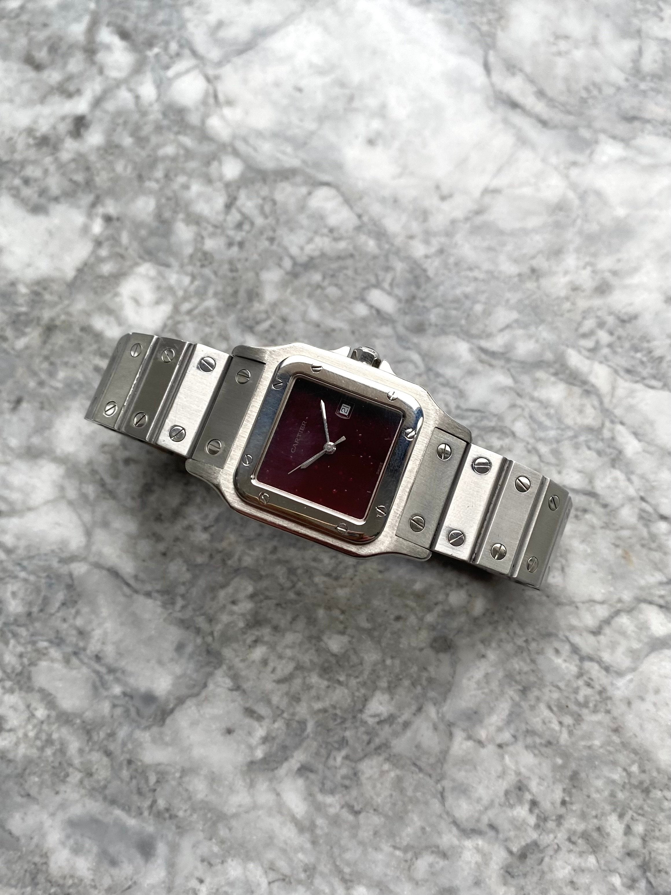 Cartier Santos 2960 - Red Laquered Dial.