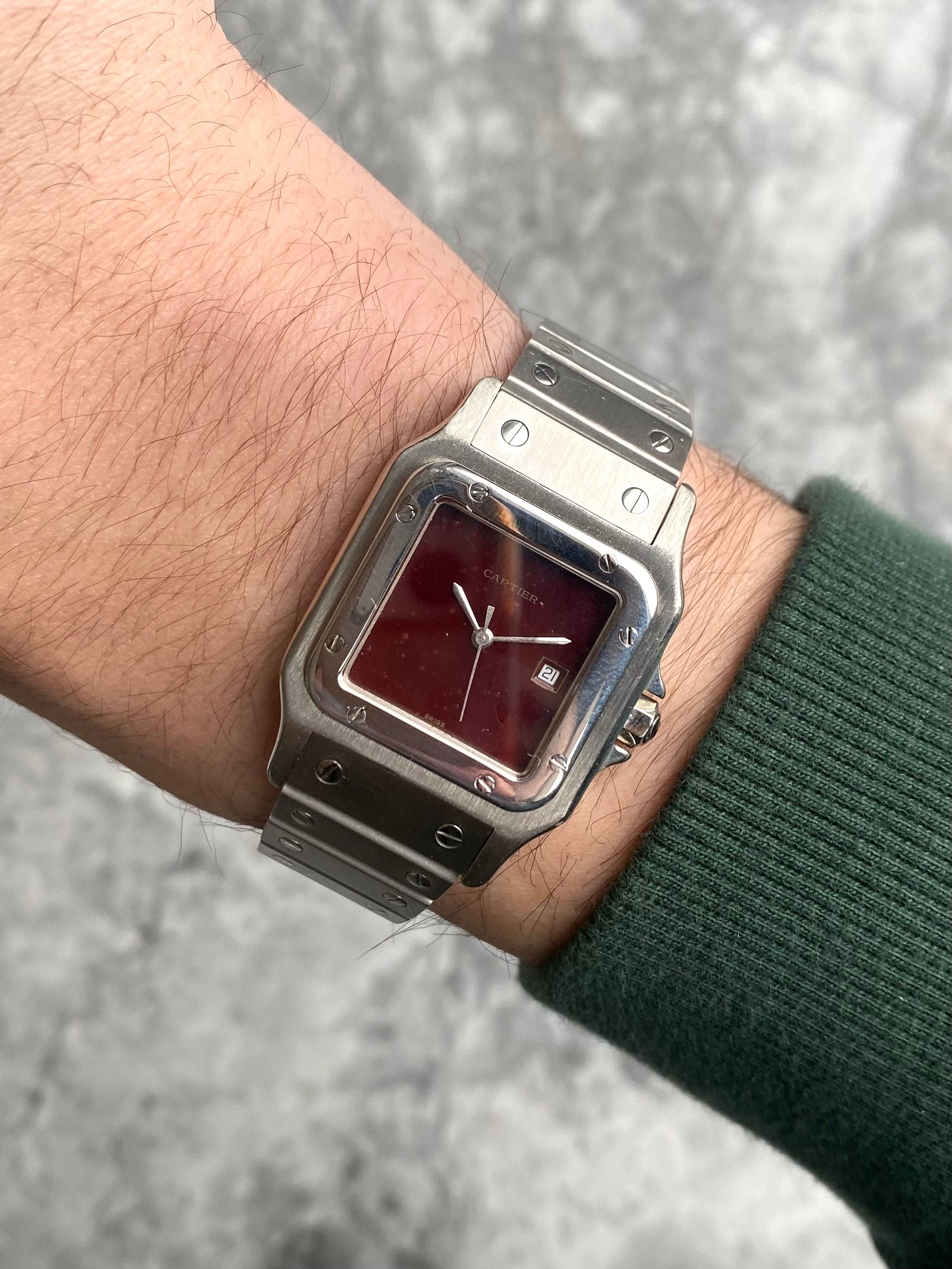 Cartier Santos 2960 - Red Laquered Dial.