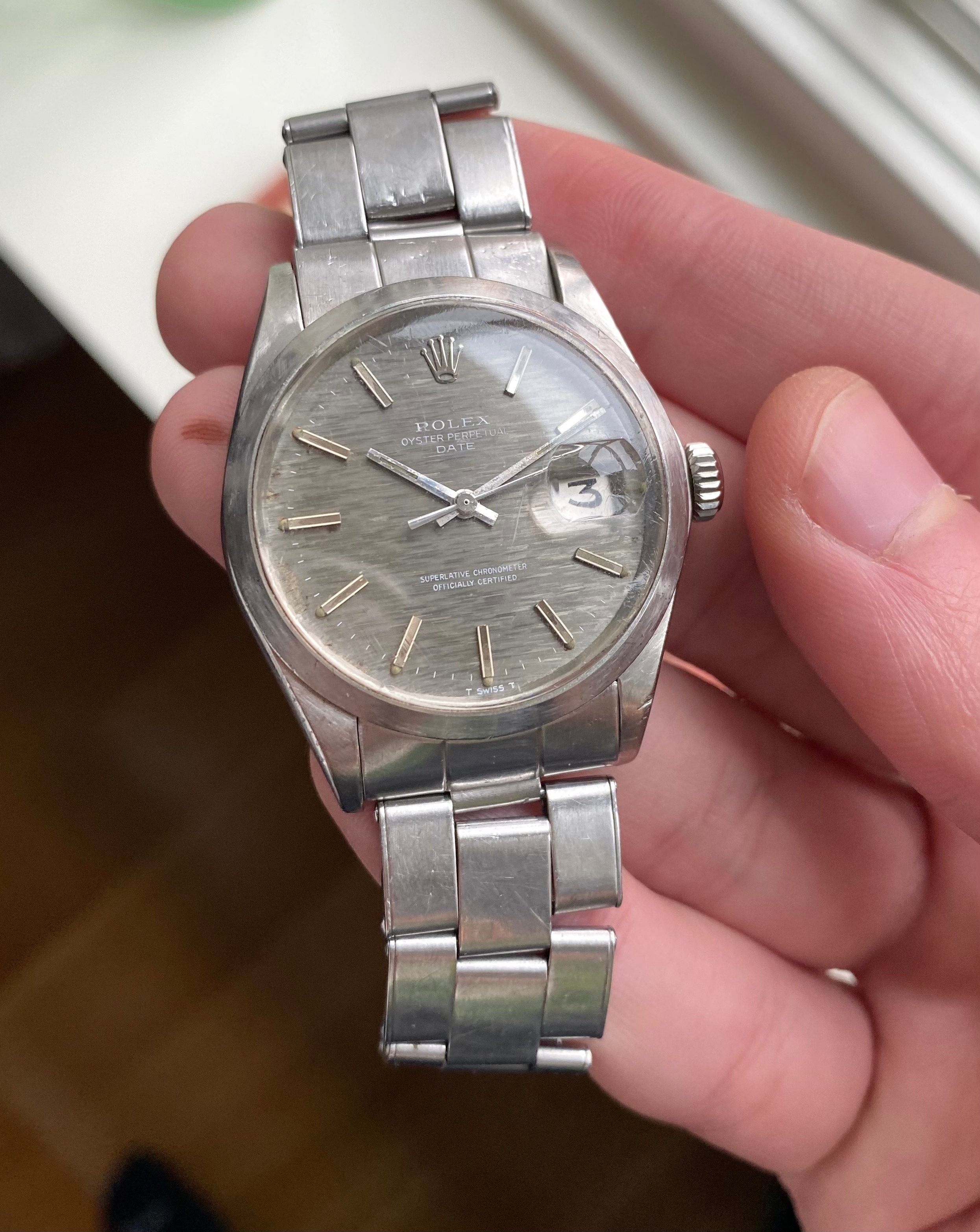 Rolex Oysterperpetual ref. 1500 — Grey Mosaic Dial