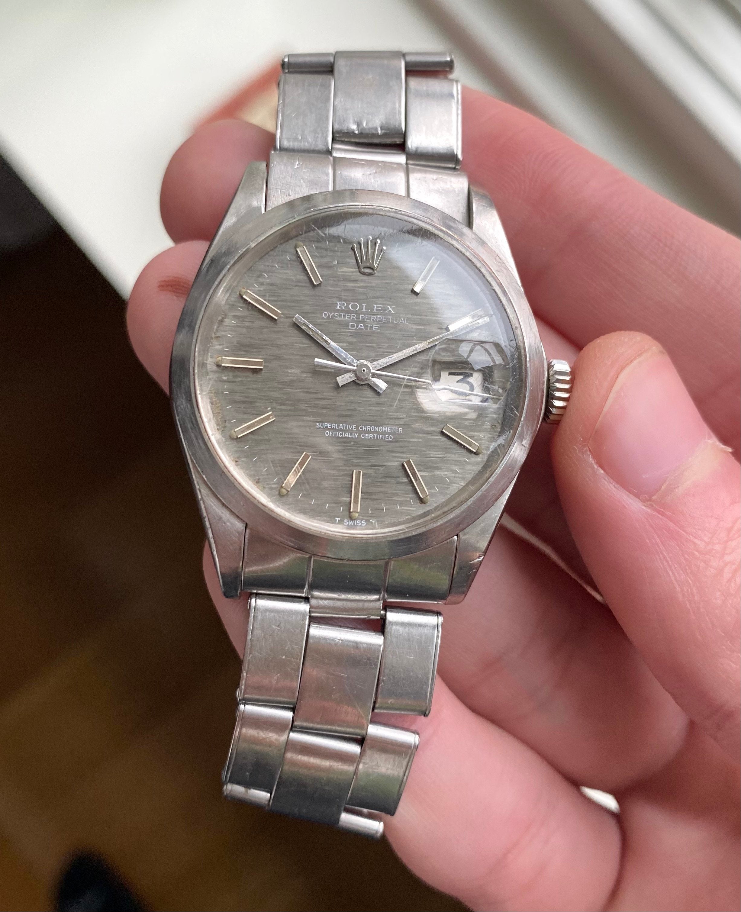 Rolex Oysterperpetual ref. 1500 — Grey Mosaic Dial