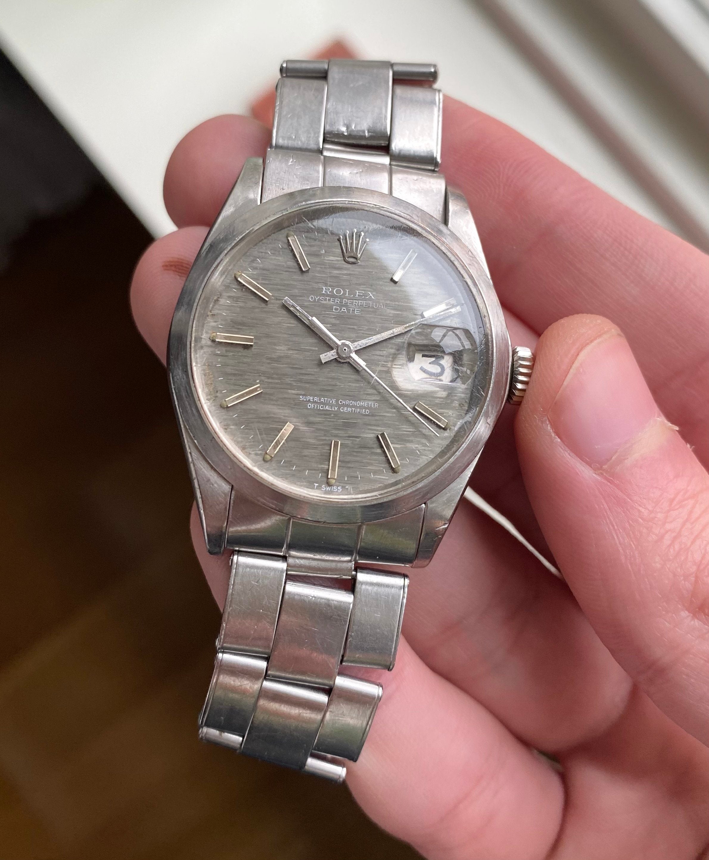 Rolex Oysterperpetual ref. 1500 — Grey Mosaic Dial