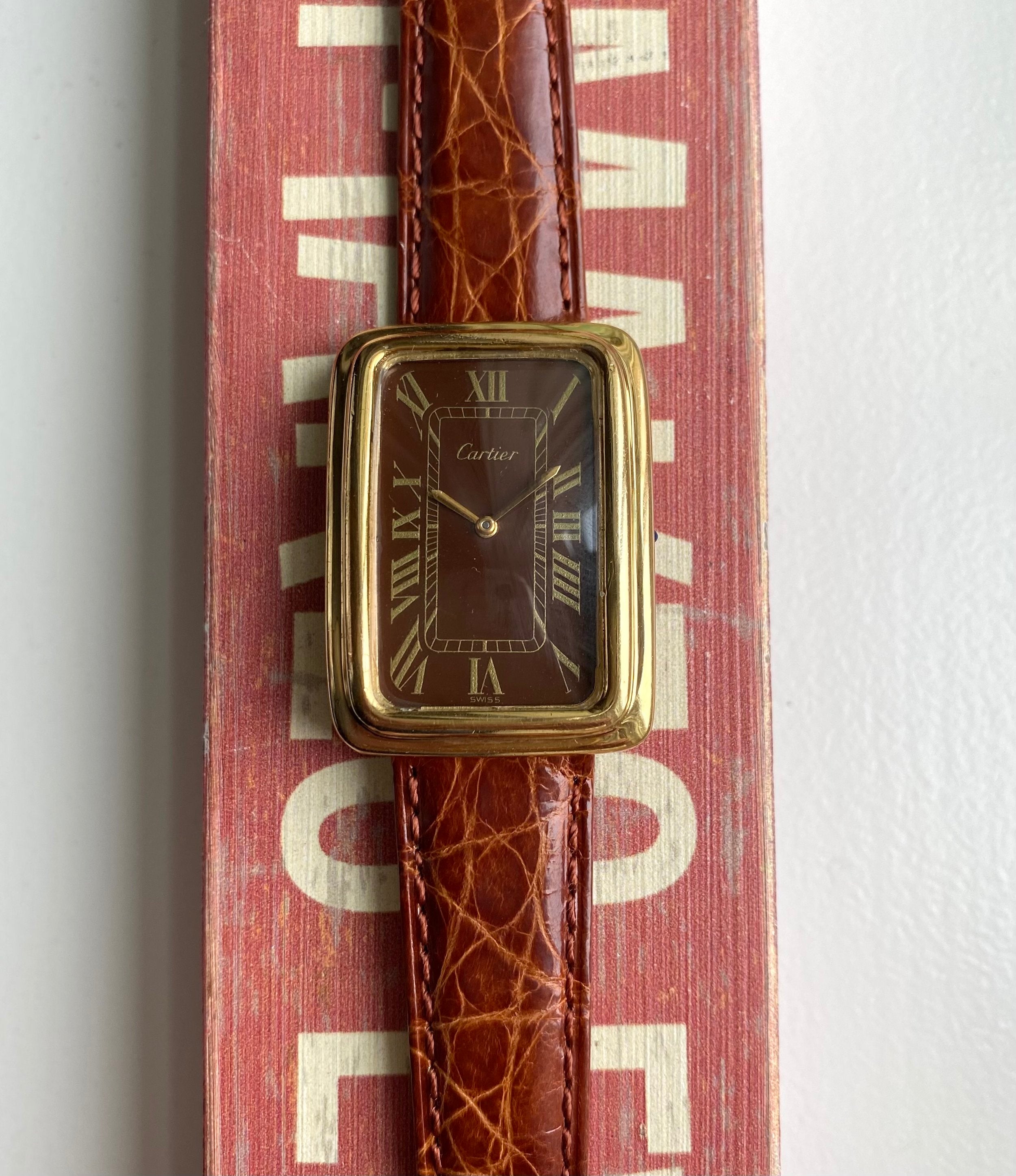 Cartier Tank Jumbo XL — Brown Roman Numeral Dial