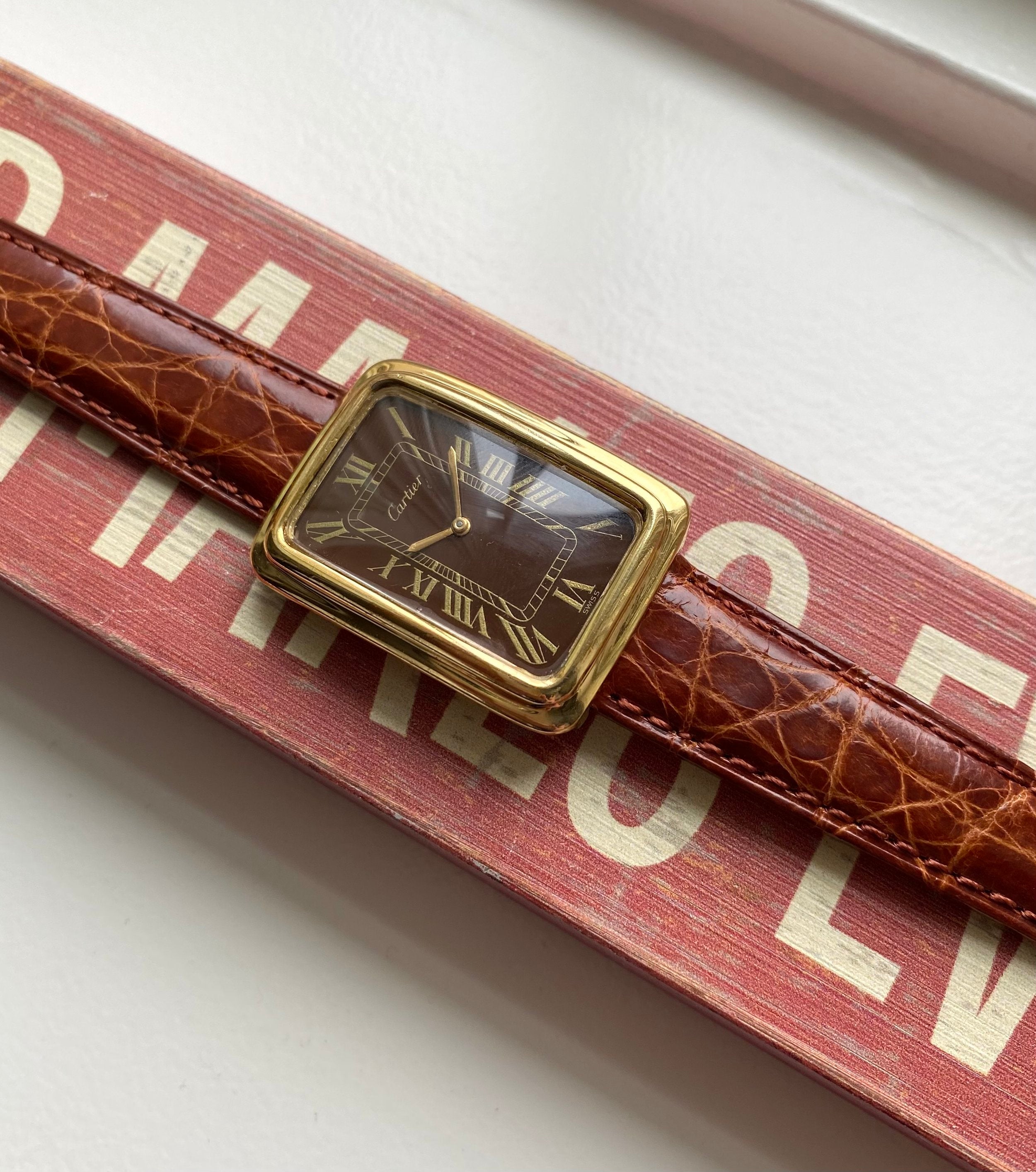 Cartier Tank Jumbo XL — Brown Roman Numeral Dial