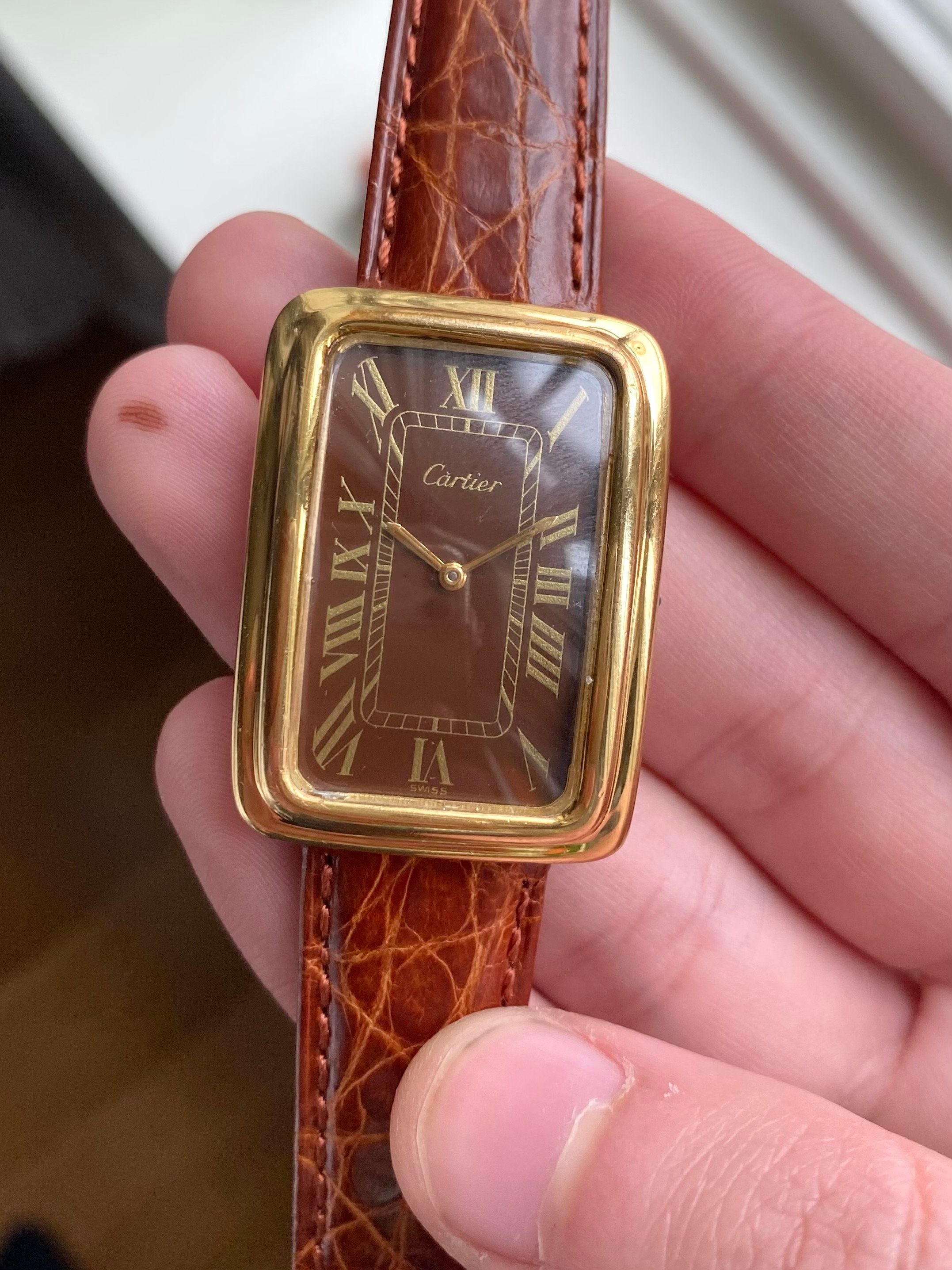 Cartier Tank Jumbo XL — Brown Roman Numeral Dial