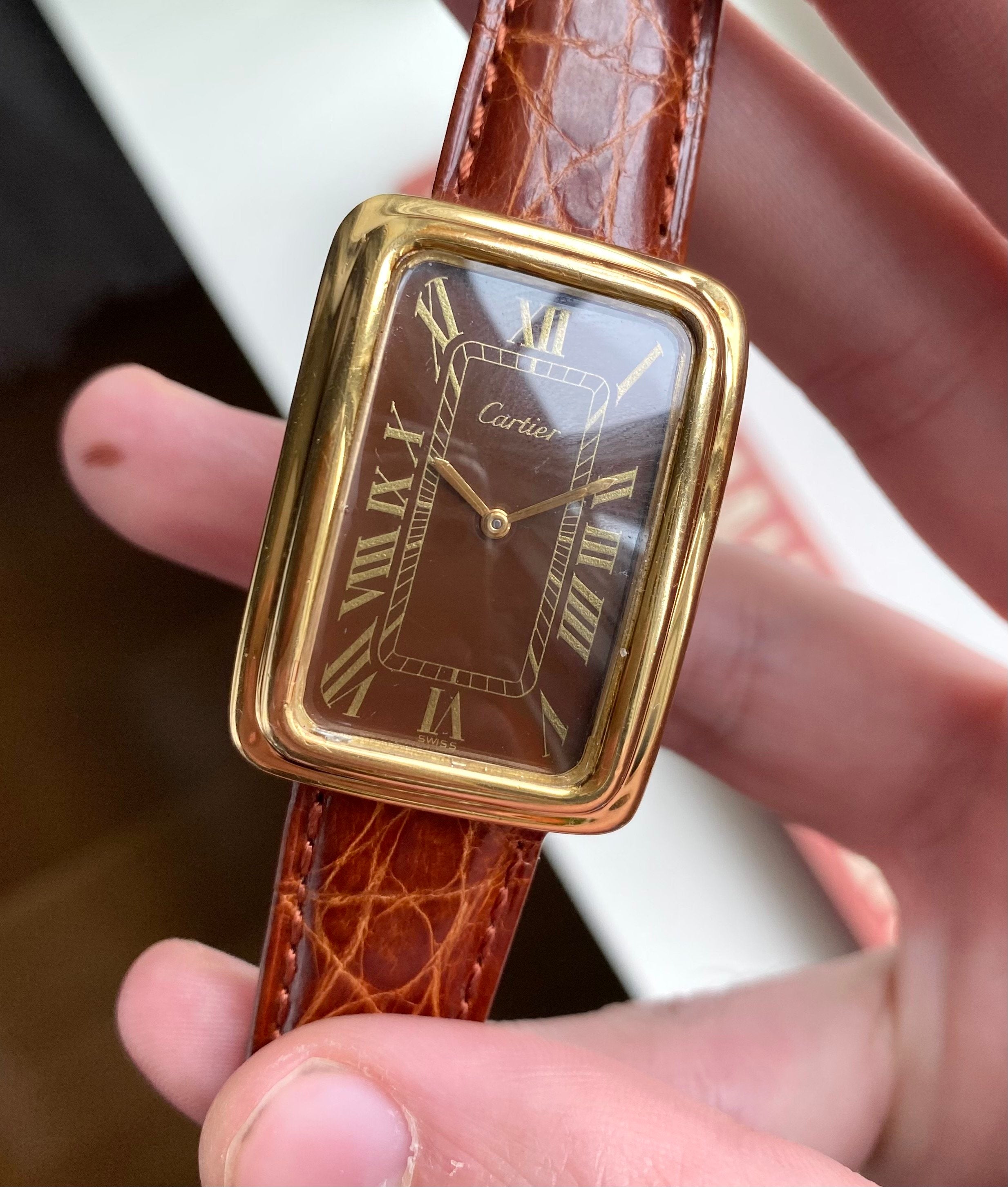 Cartier Tank Jumbo XL — Brown Roman Numeral Dial