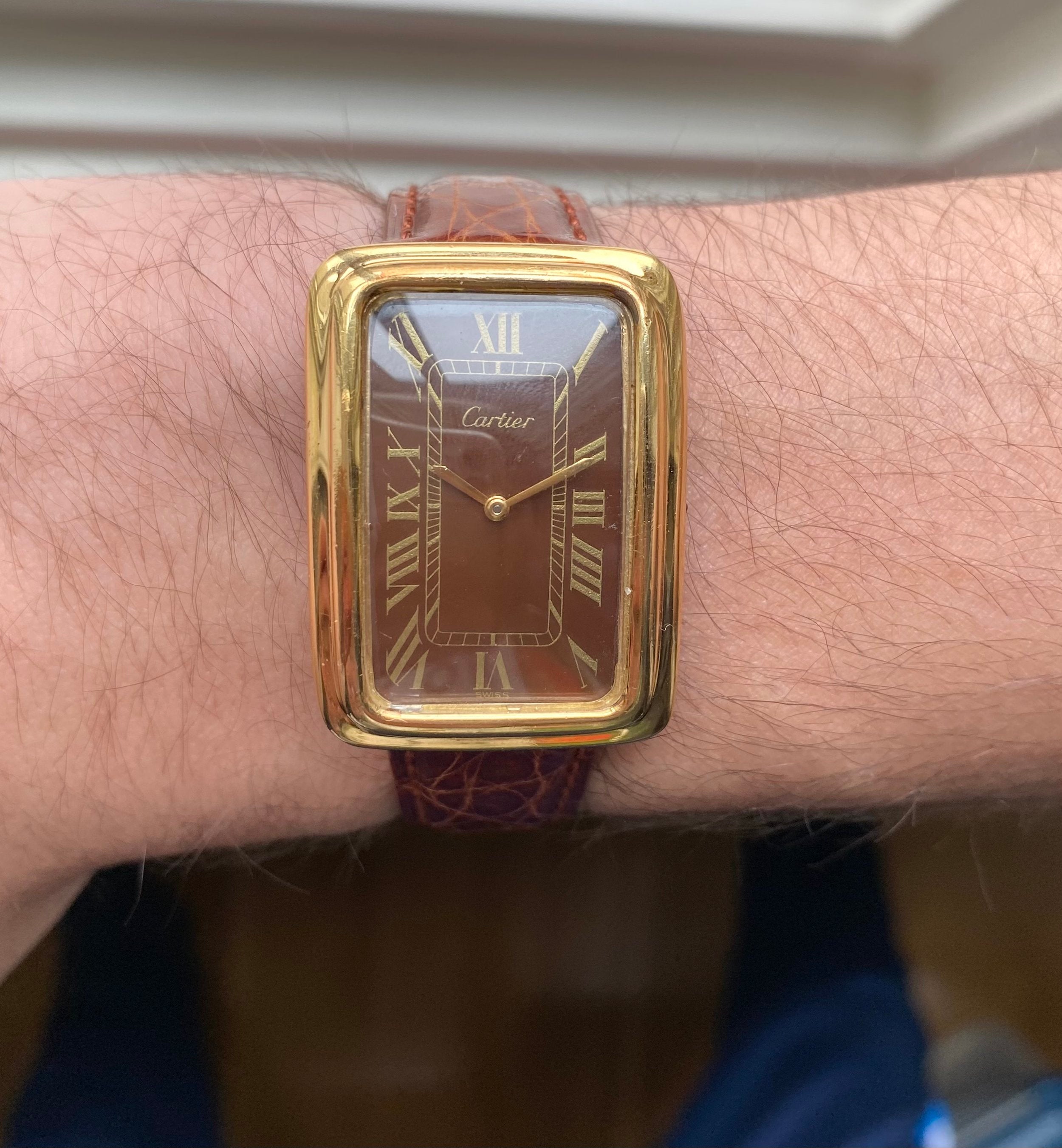 Cartier Tank Jumbo XL — Brown Roman Numeral Dial