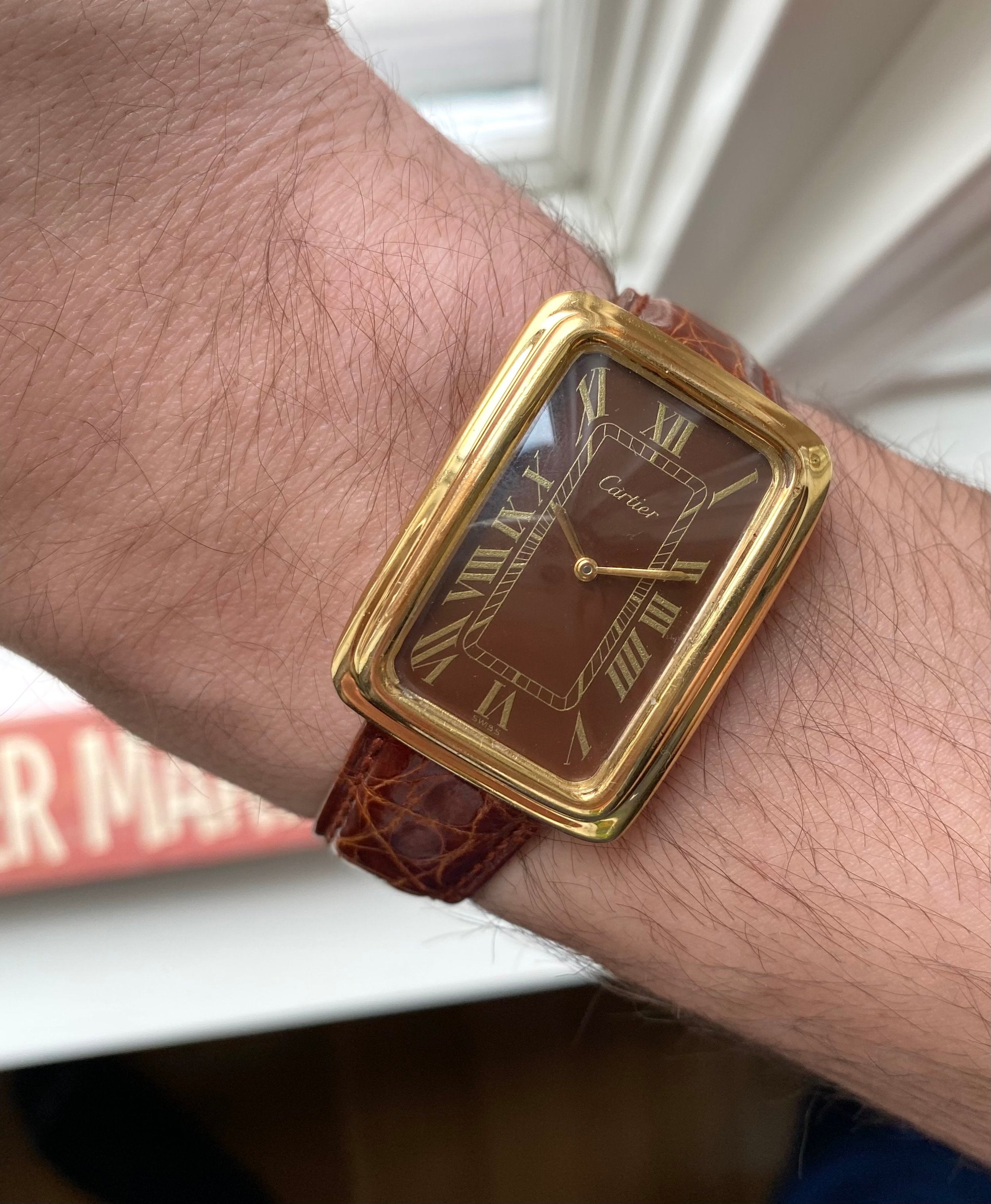 Cartier Tank Jumbo XL — Brown Roman Numeral Dial