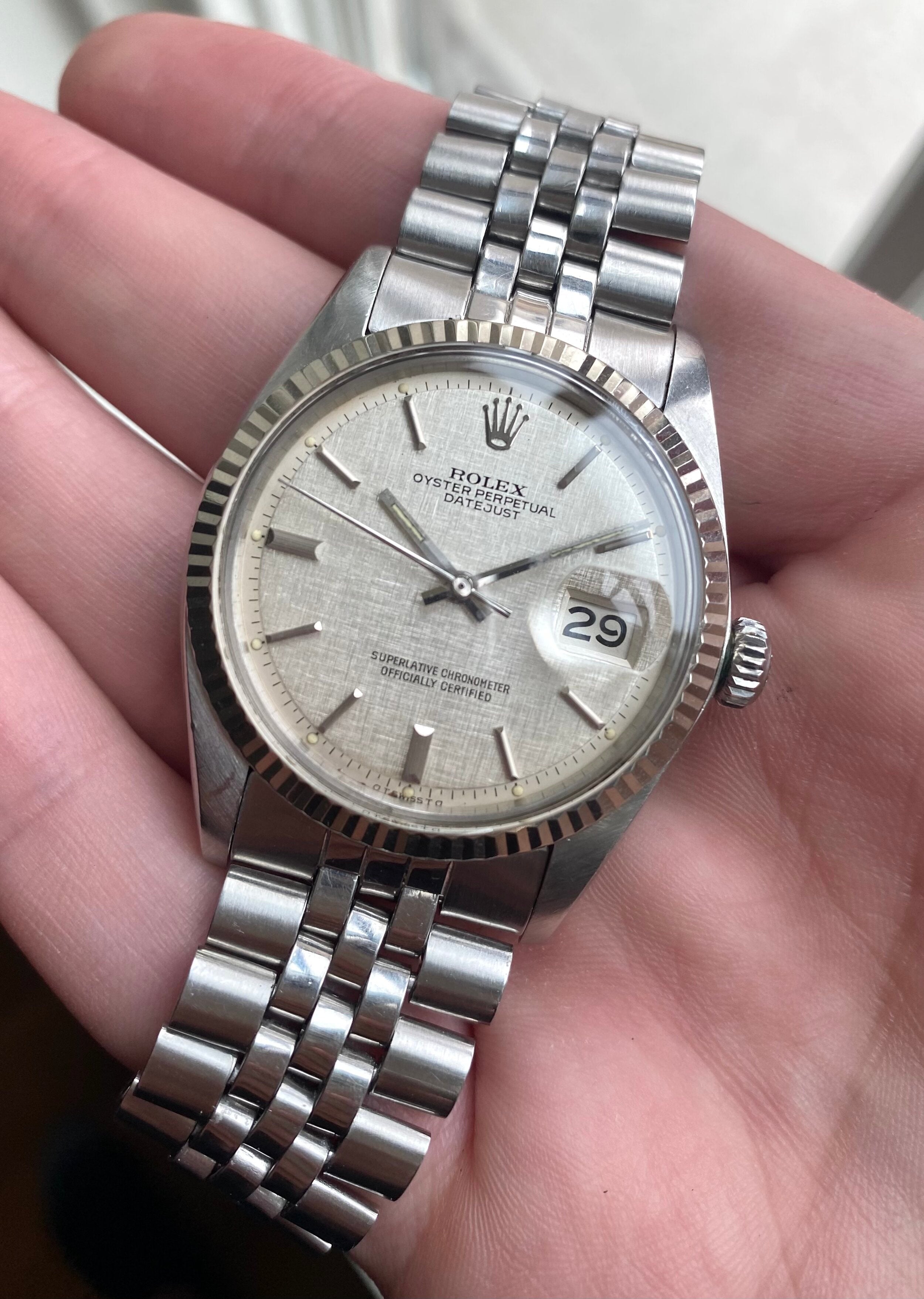 Rolex Datejust ref. 1601 — Linen "Sigma" Dial