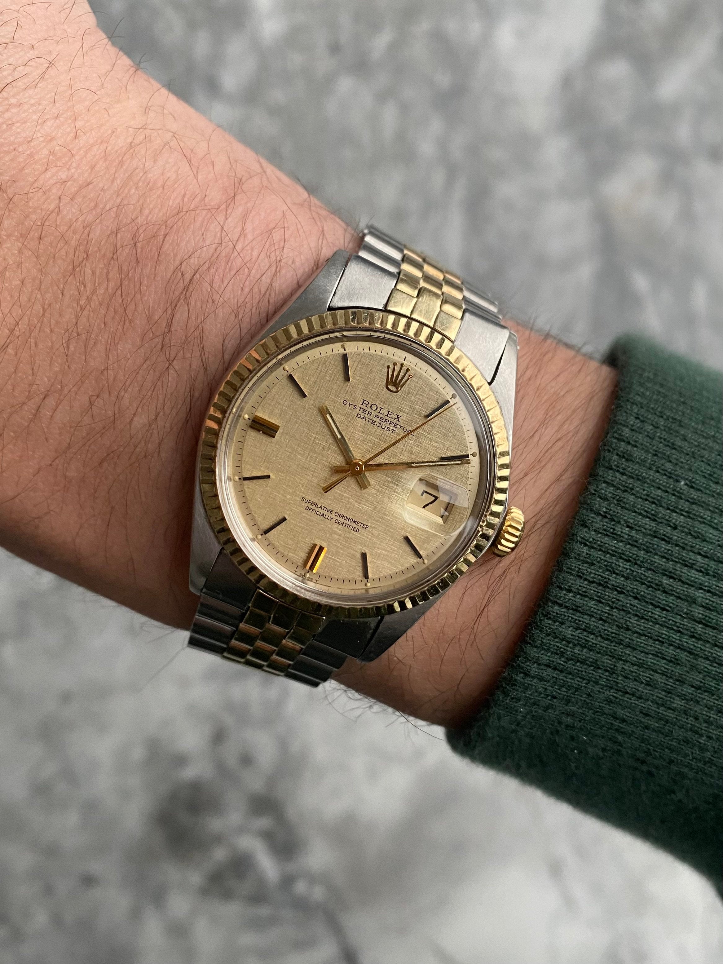 Rolex Datejust 1601 - Champagne Linen Dial.