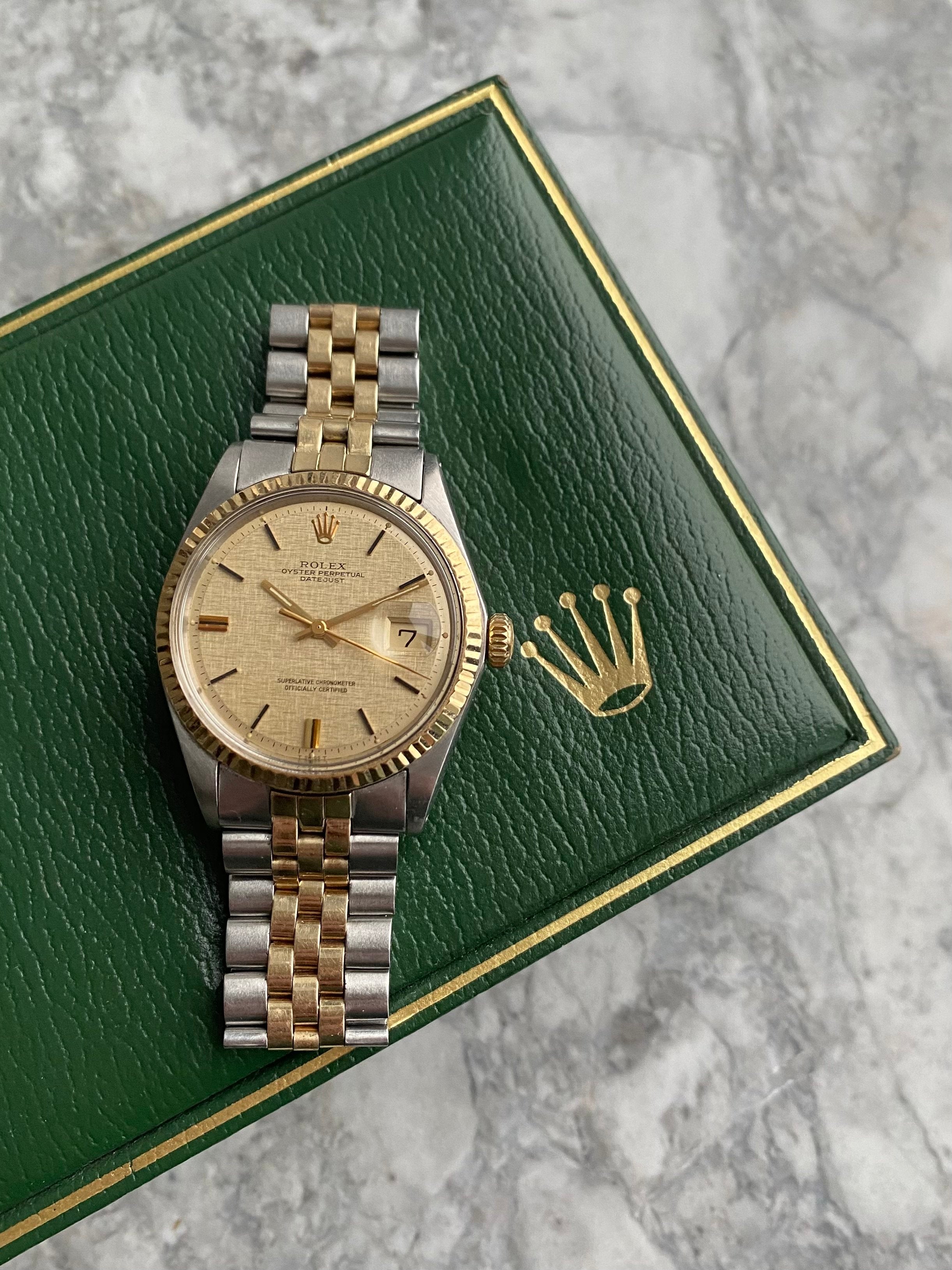 Rolex Datejust 1601 - Champagne Linen Dial.