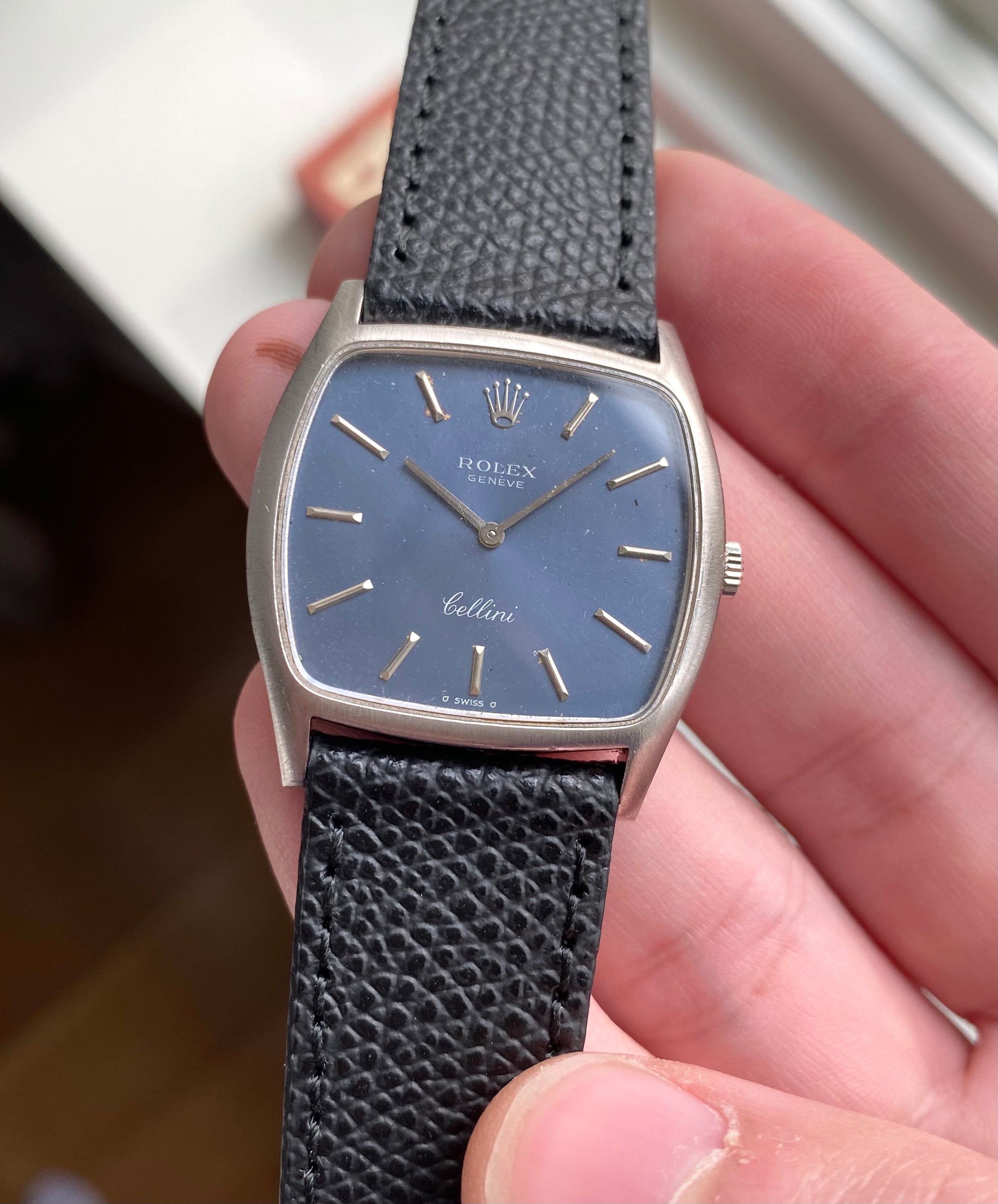 Rolex Cellini ref. 3805 — Blue Tonneau