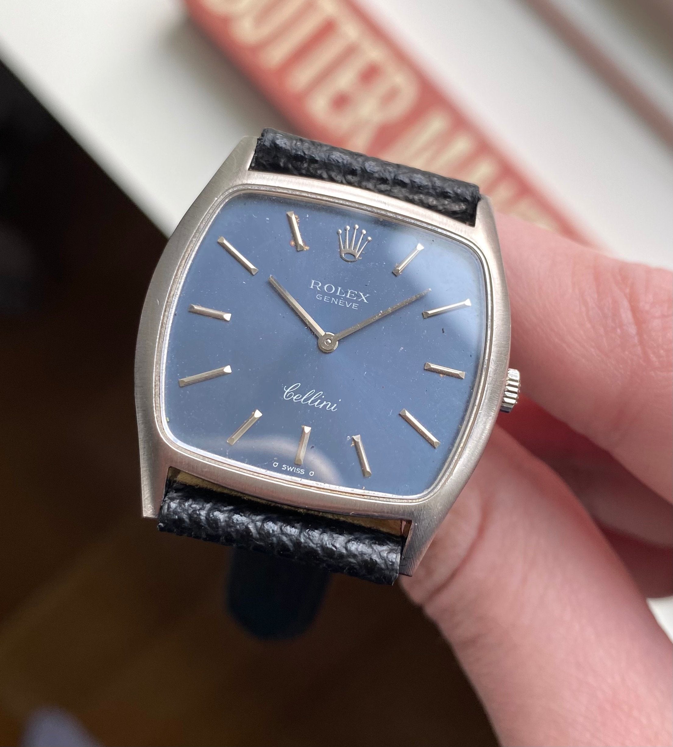 Rolex Cellini ref. 3805 — Blue Tonneau