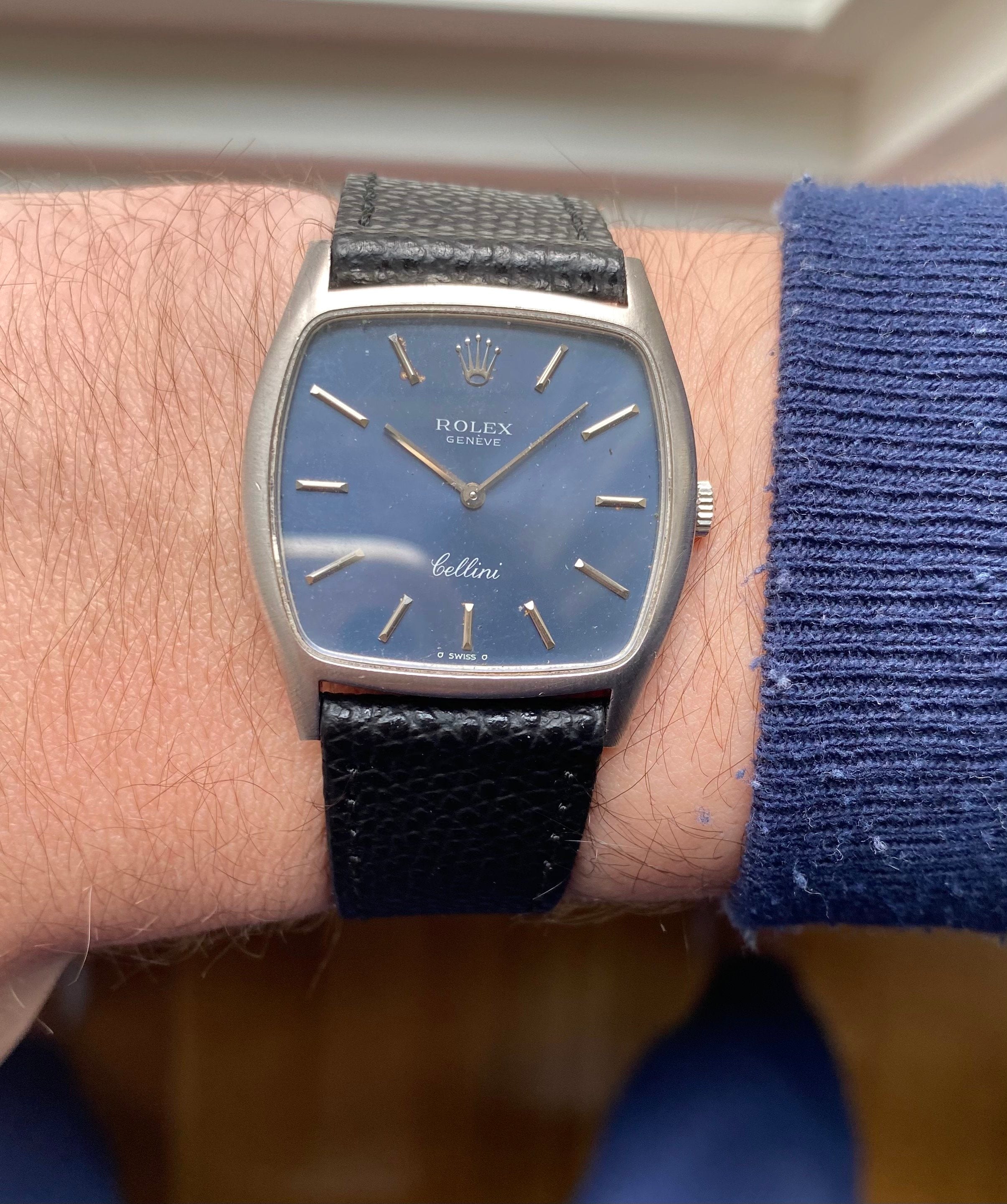 Rolex Cellini ref. 3805 — Blue Tonneau