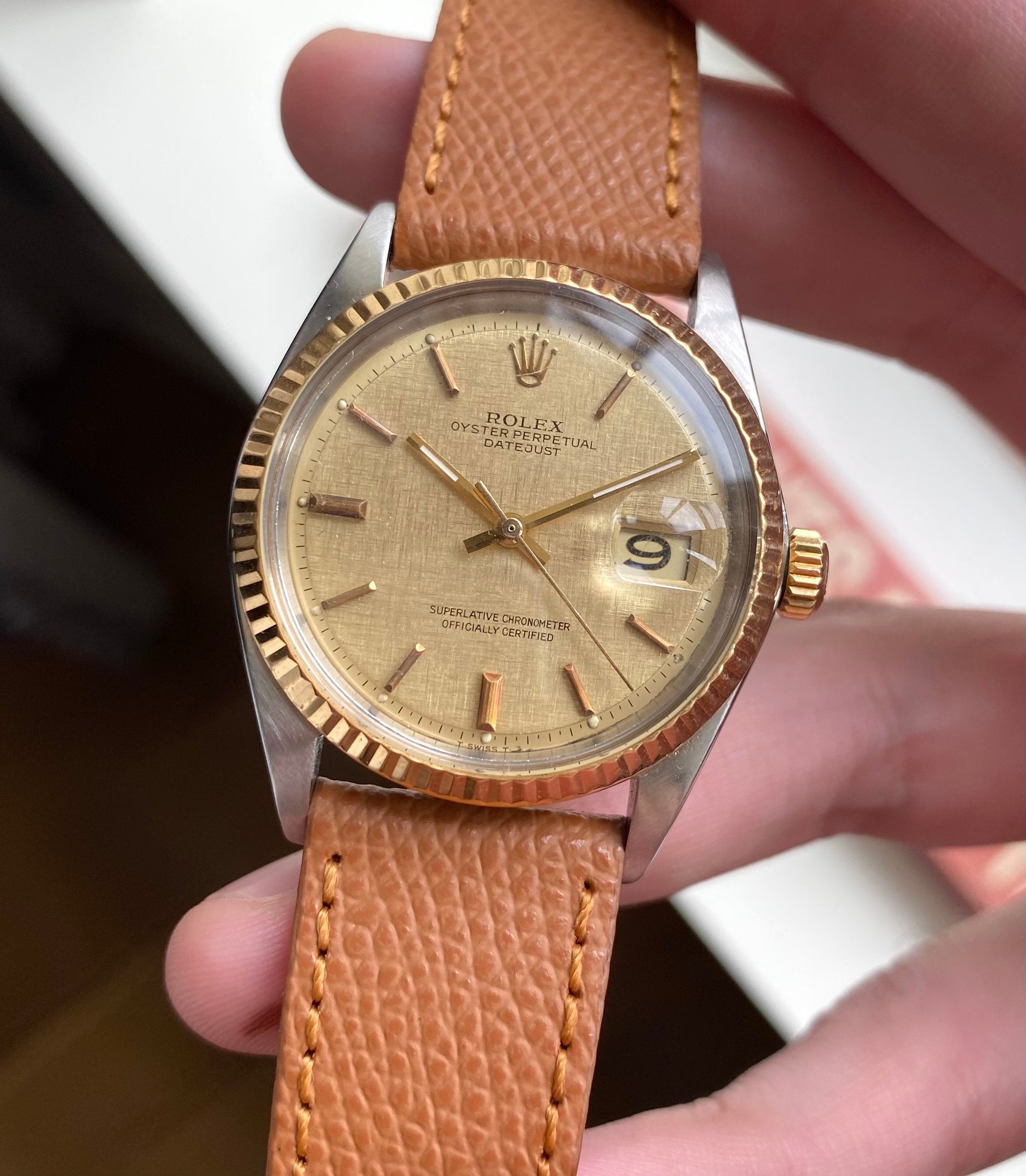 Rolex Datejust ref. 1601 — Champagne Linen Dial