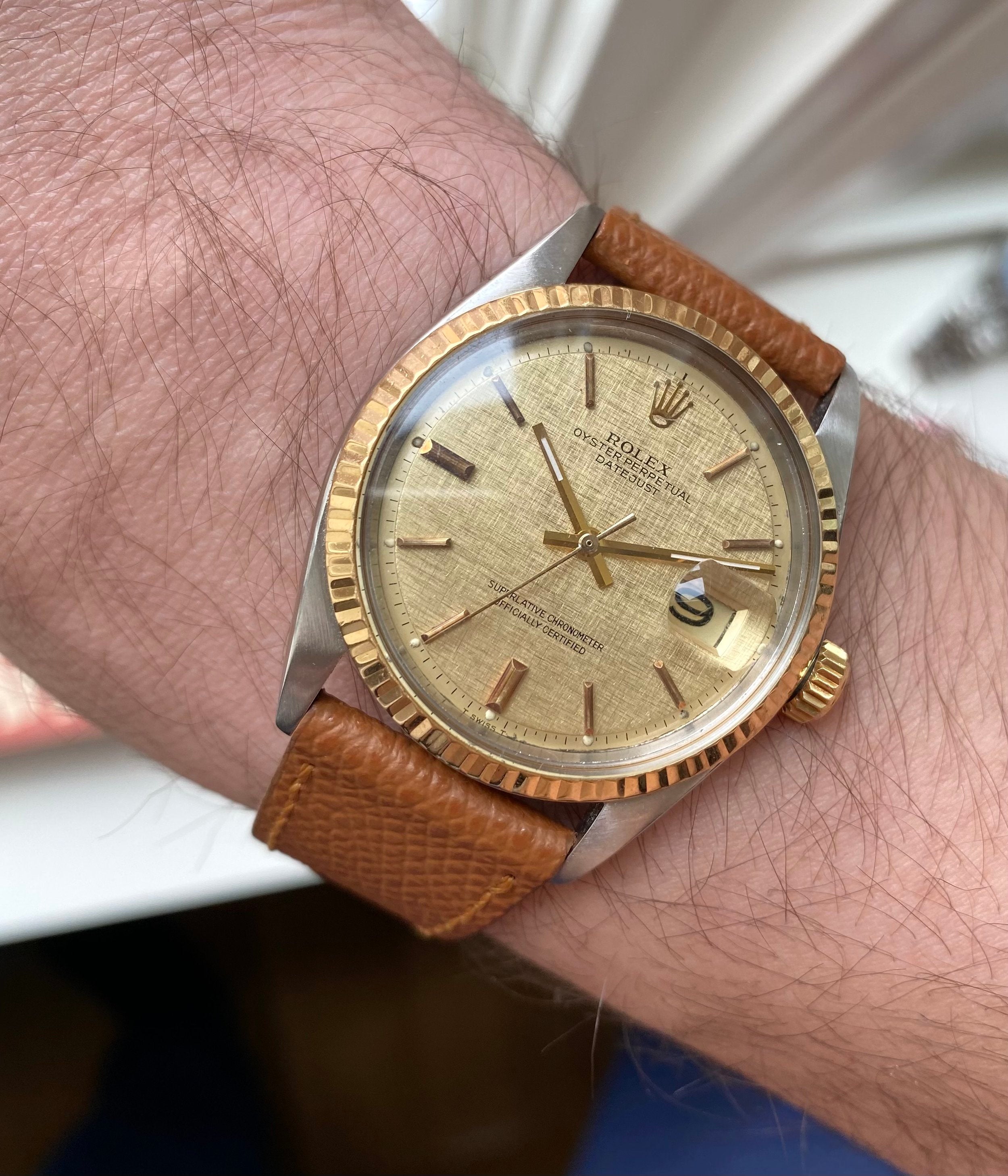 Rolex Datejust ref. 1601 — Champagne Linen Dial