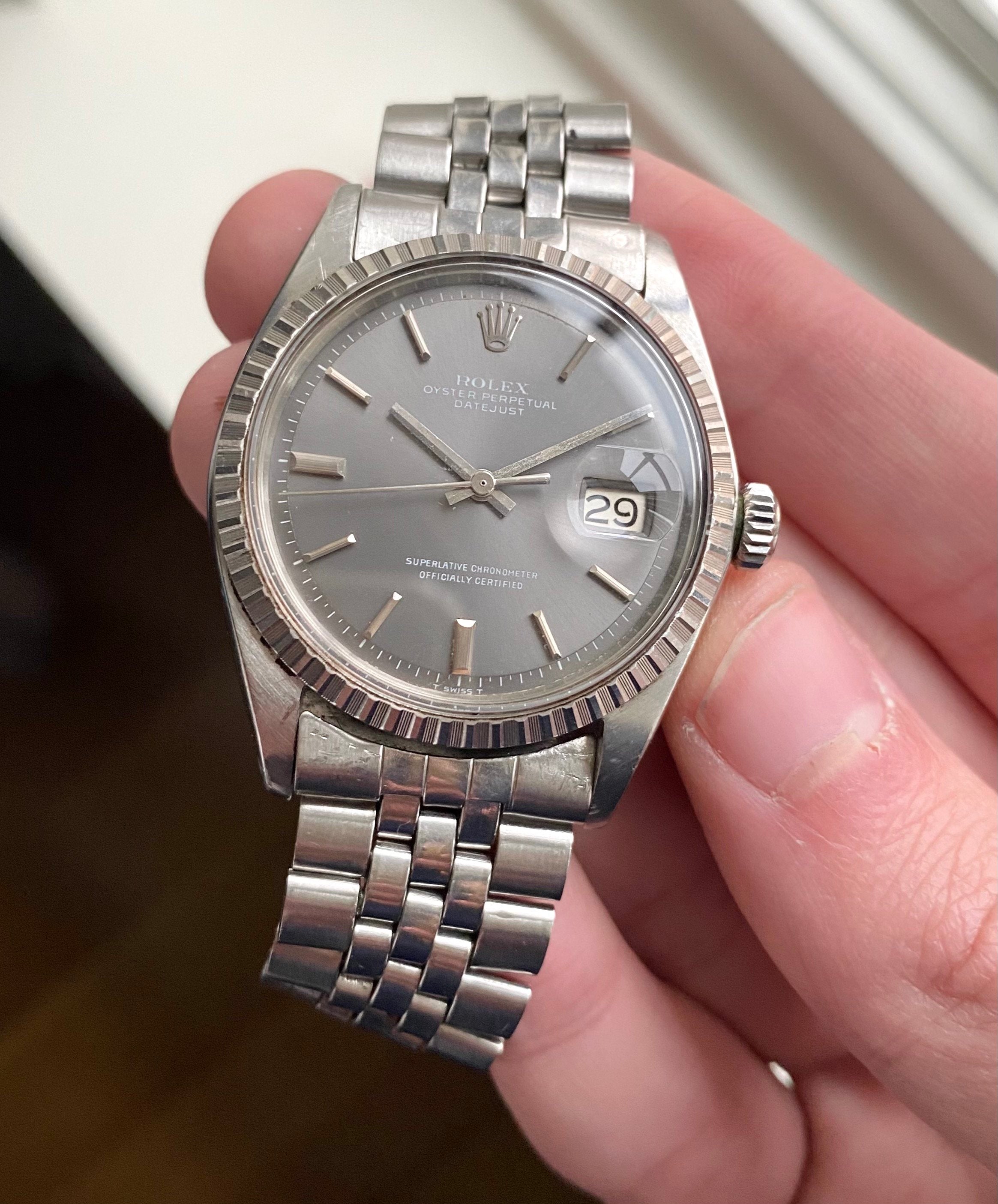 Rolex Datejust ref. 1603 — Grey Sunburst