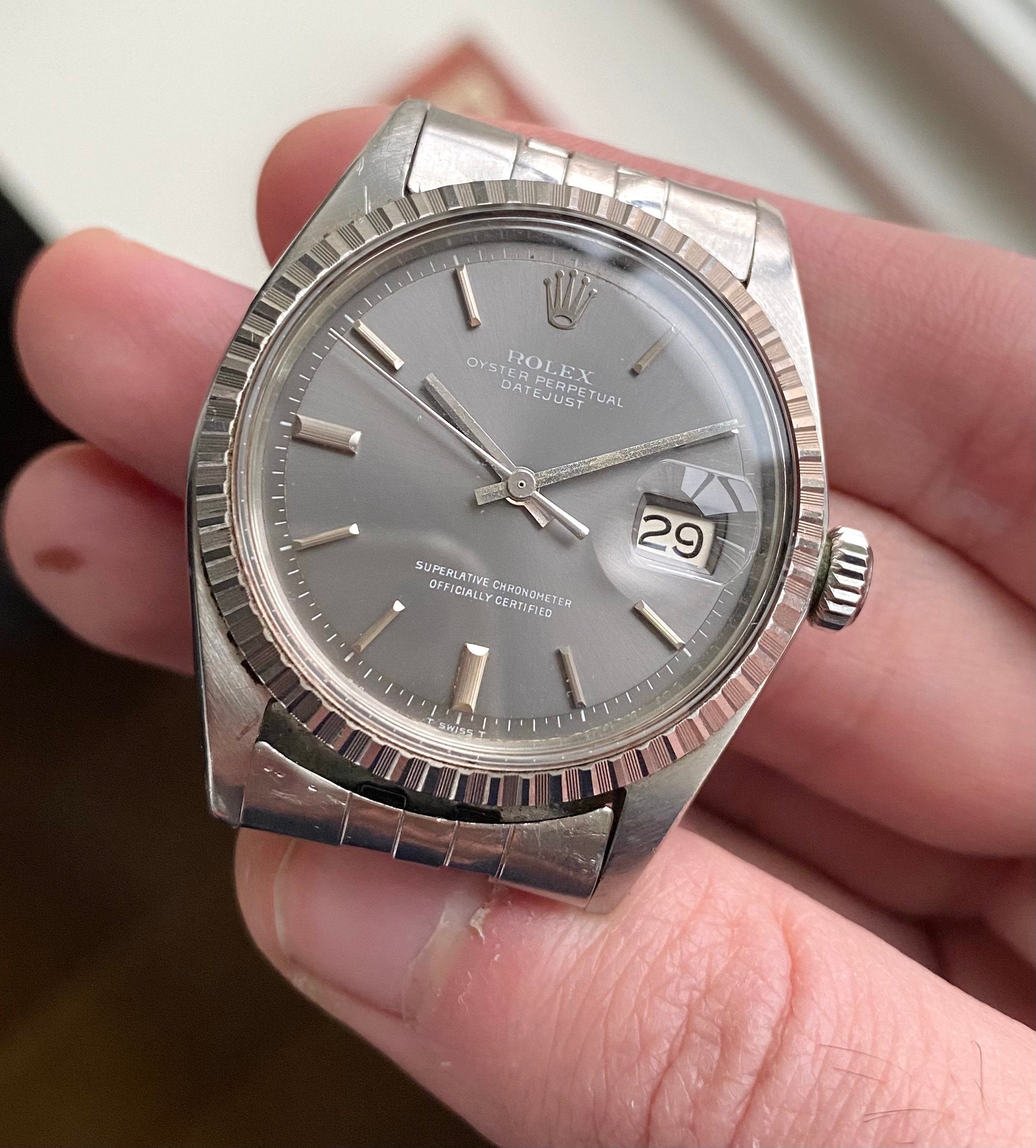 Rolex Datejust ref. 1603 — Grey Sunburst