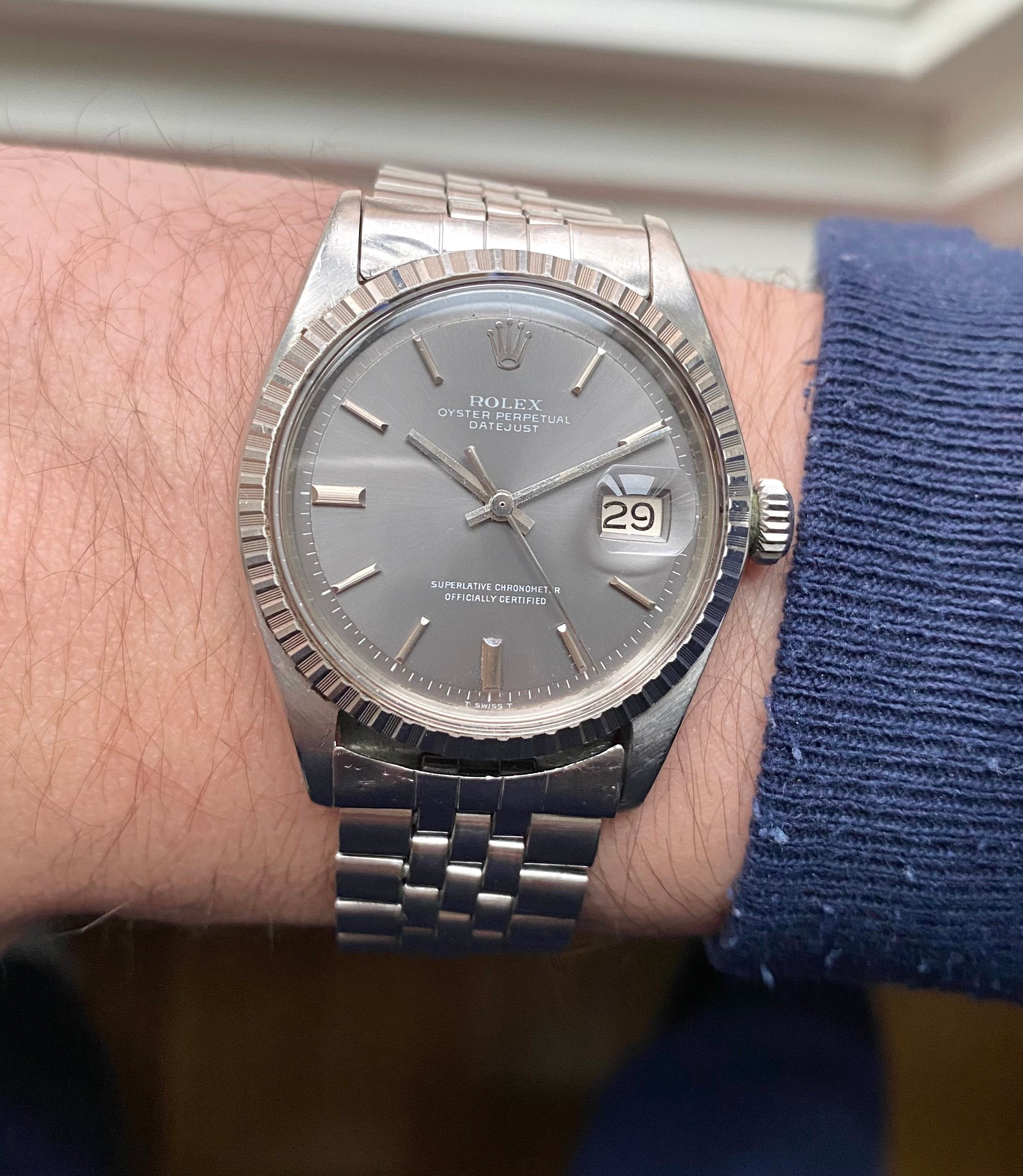 Rolex Datejust ref. 1603 — Grey Sunburst