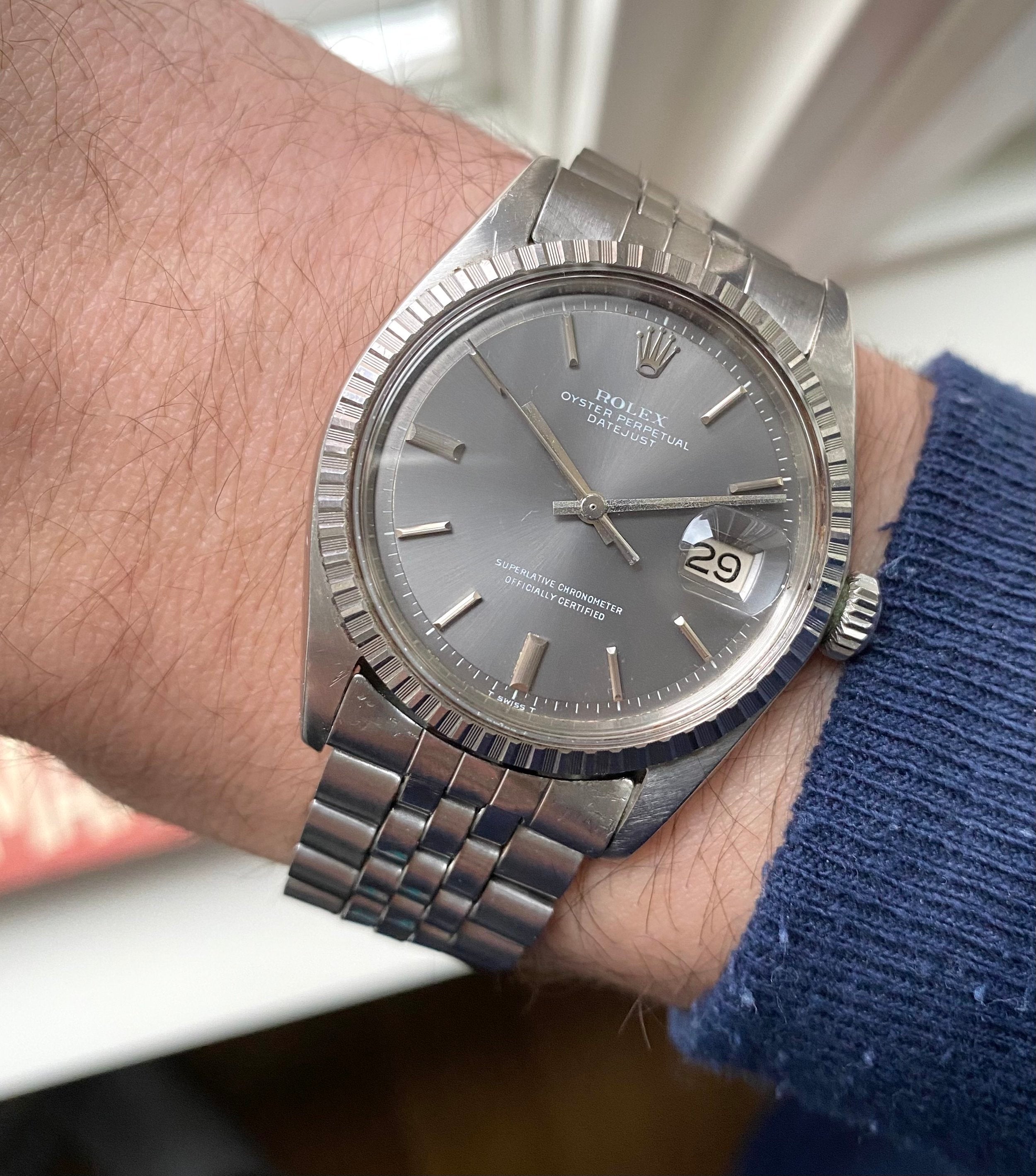 Rolex Datejust ref. 1603 — Grey Sunburst