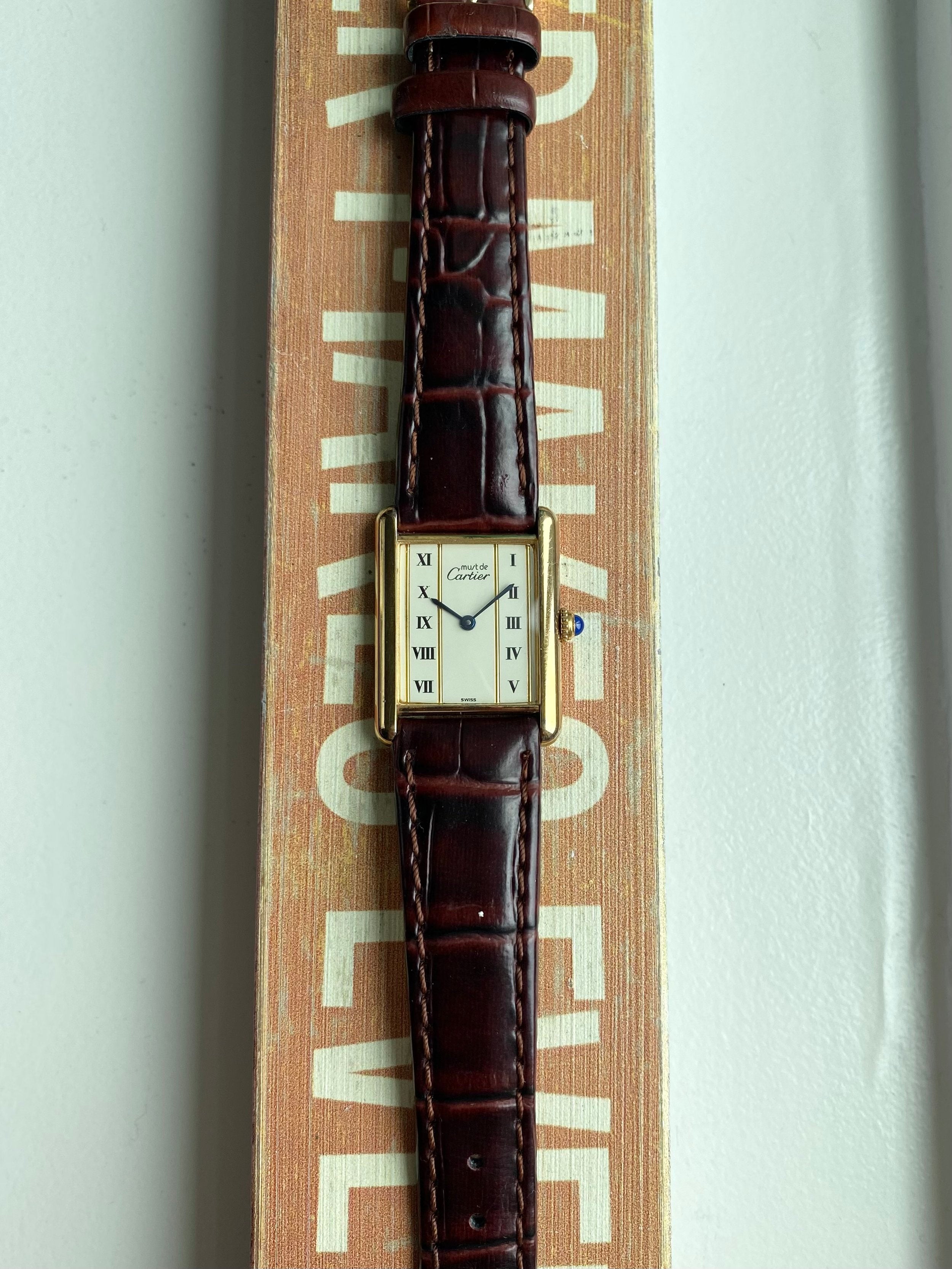 Cartier Tank - Cream Roman numerals.