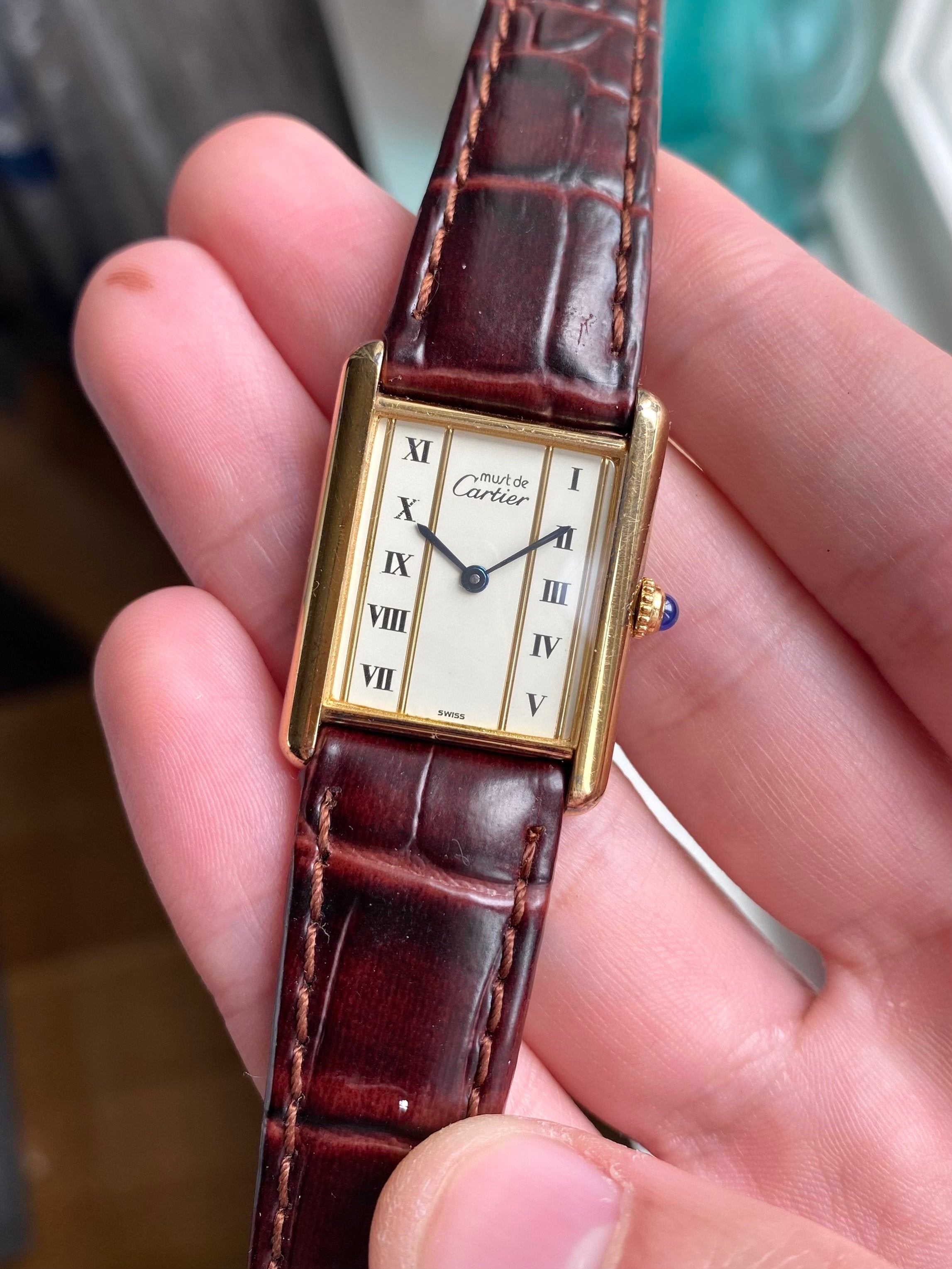 Cartier Tank - Cream Roman numerals.