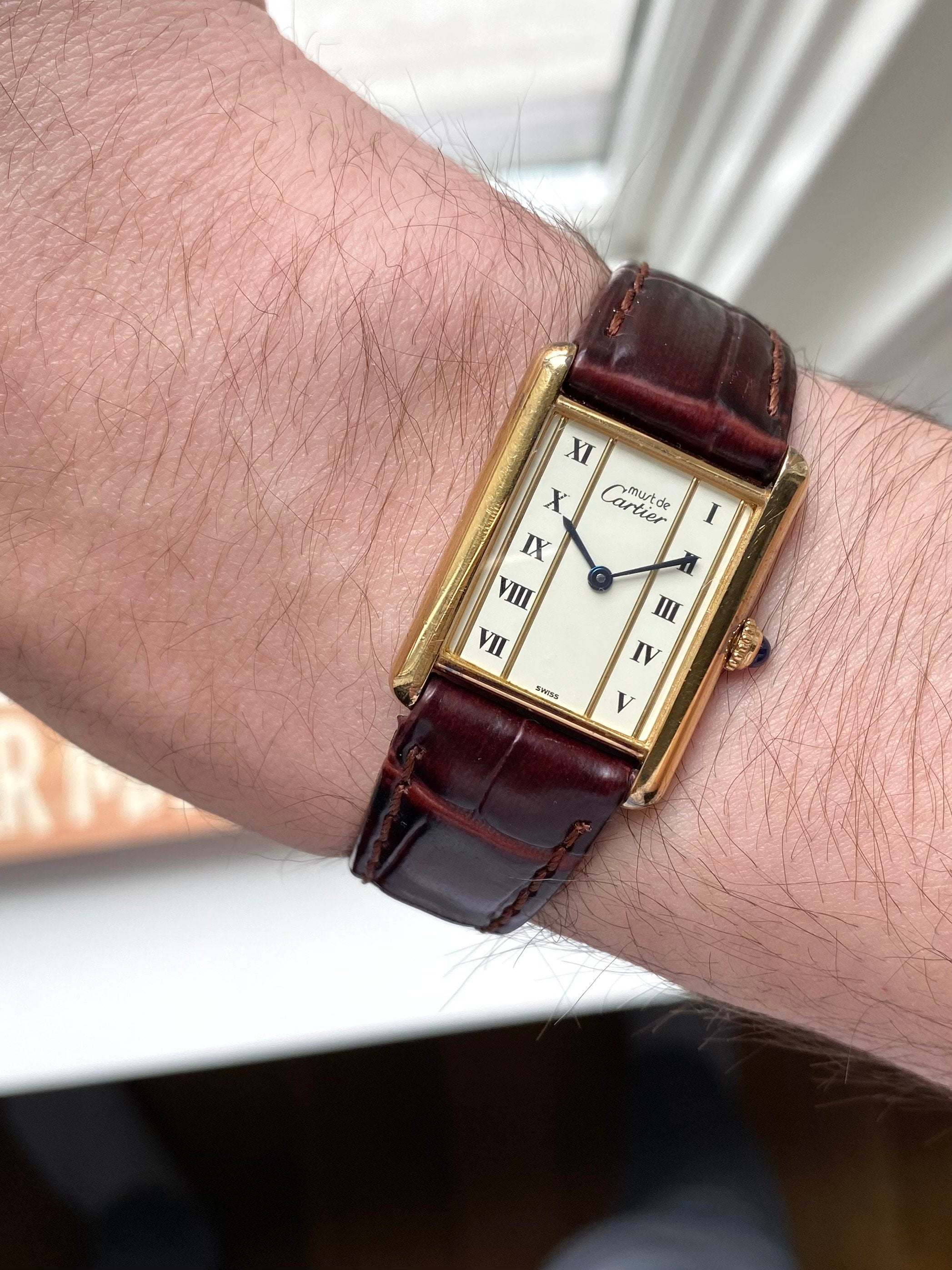 Cartier Tank - Cream Roman numerals.