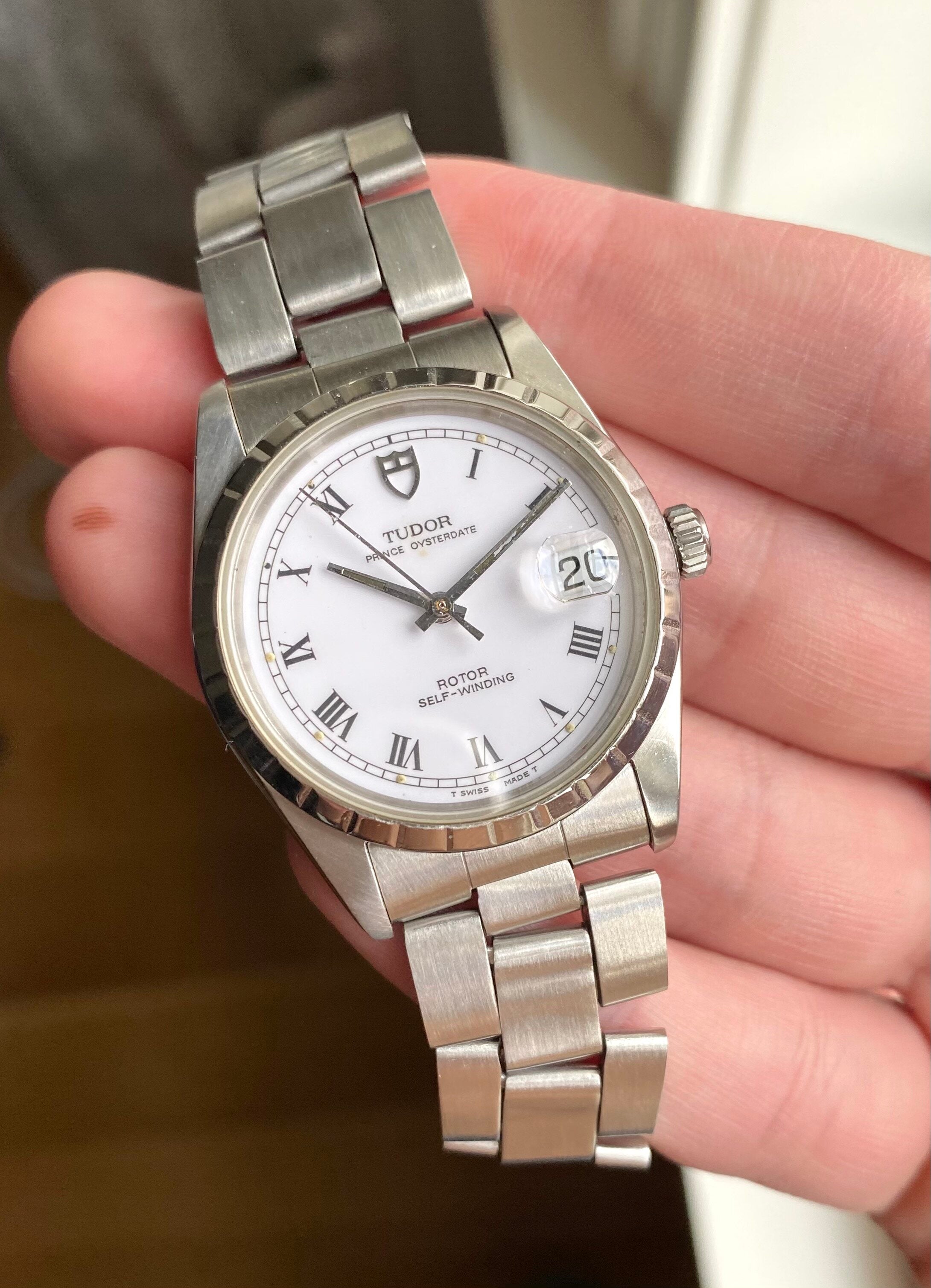 Tudor Prince Oysterdate — White Roman Numeral Dial