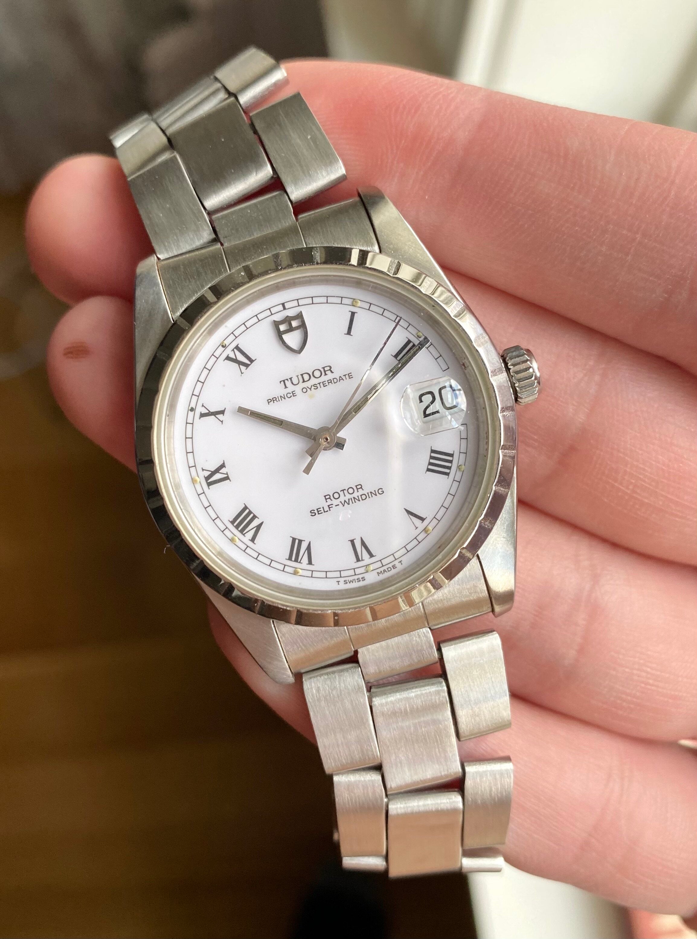 Tudor Prince Oysterdate — White Roman Numeral Dial