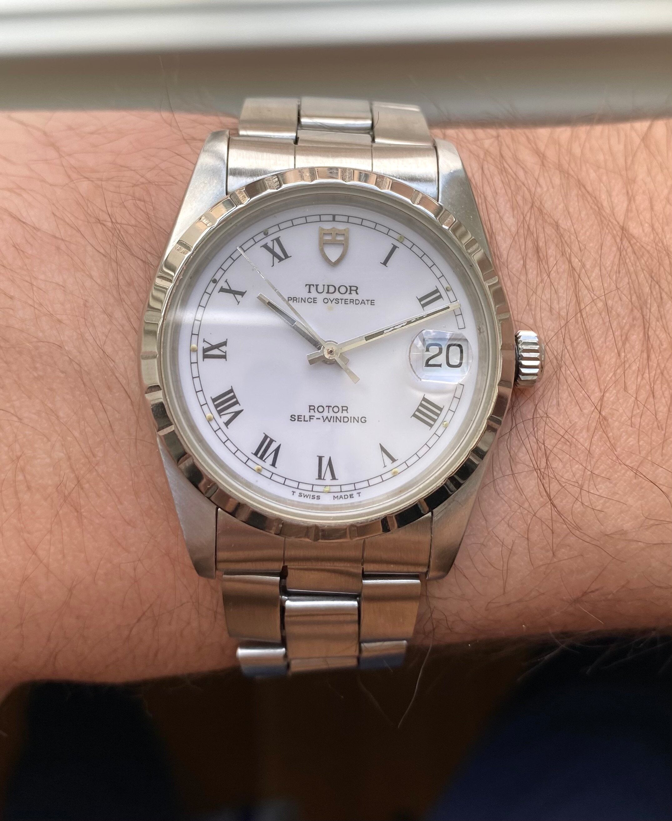 Tudor Prince Oysterdate — White Roman Numeral Dial