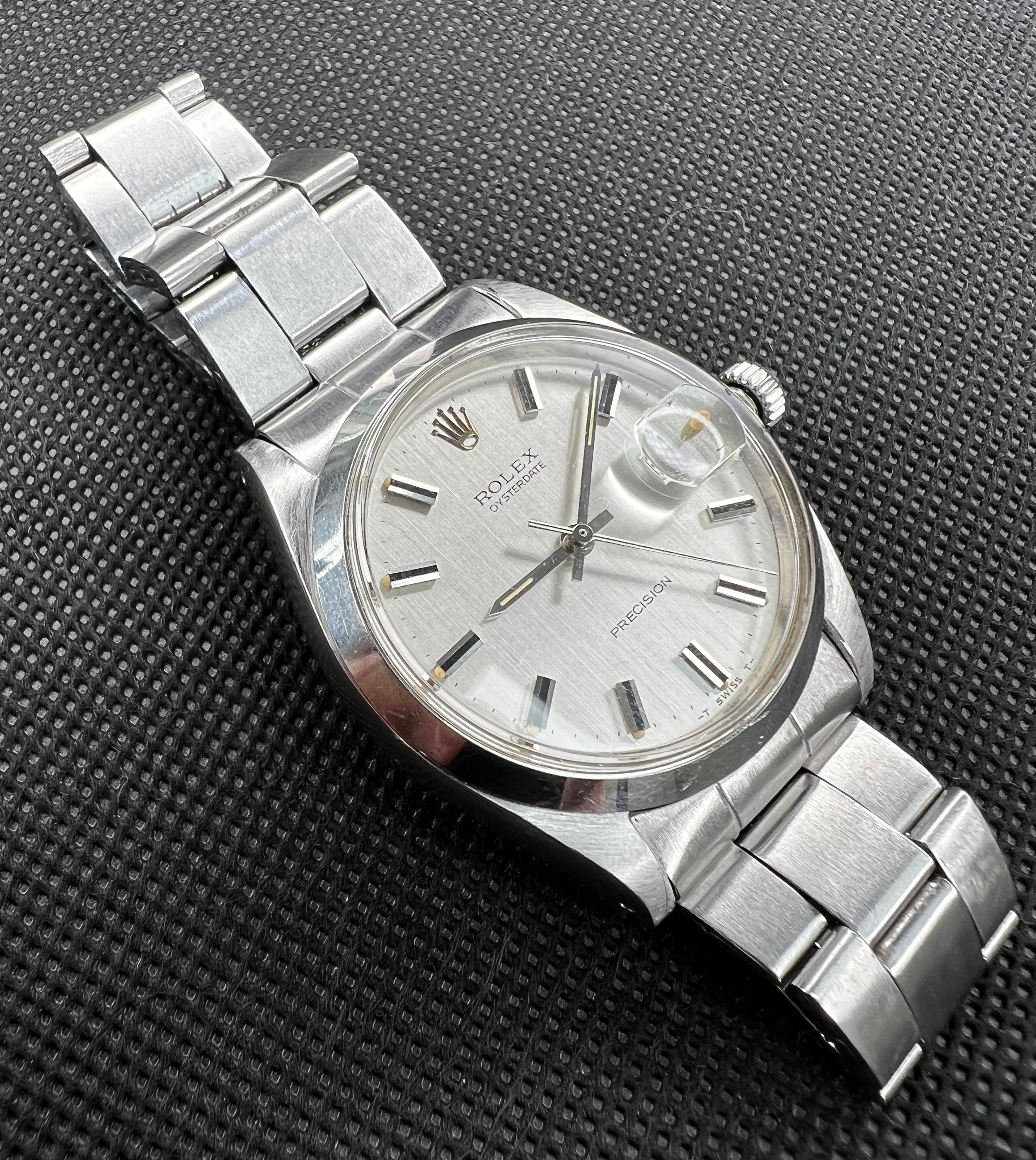 Rolex Oysterdate Precision Ref 6694 Vintage Manual Wind Silver  Dial Steel 34mm Case