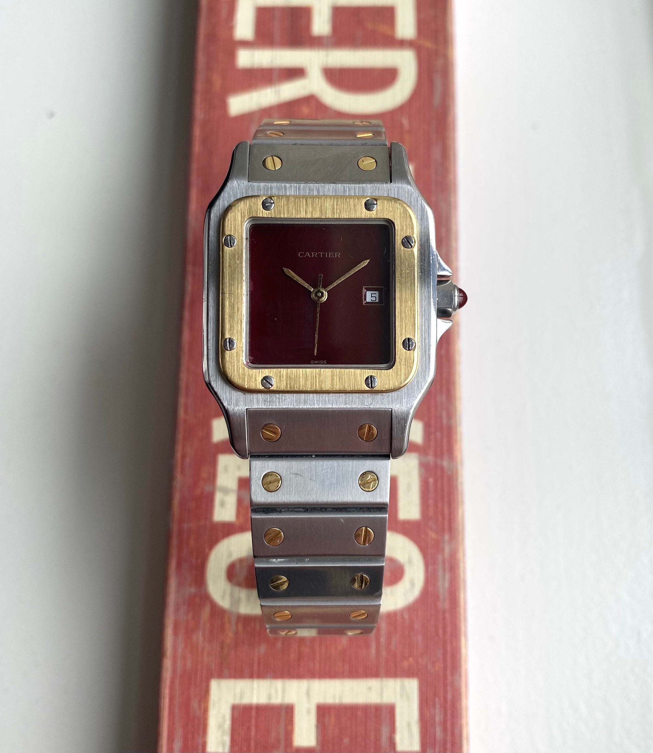 Cartier Santos — Two-tone Red Dial