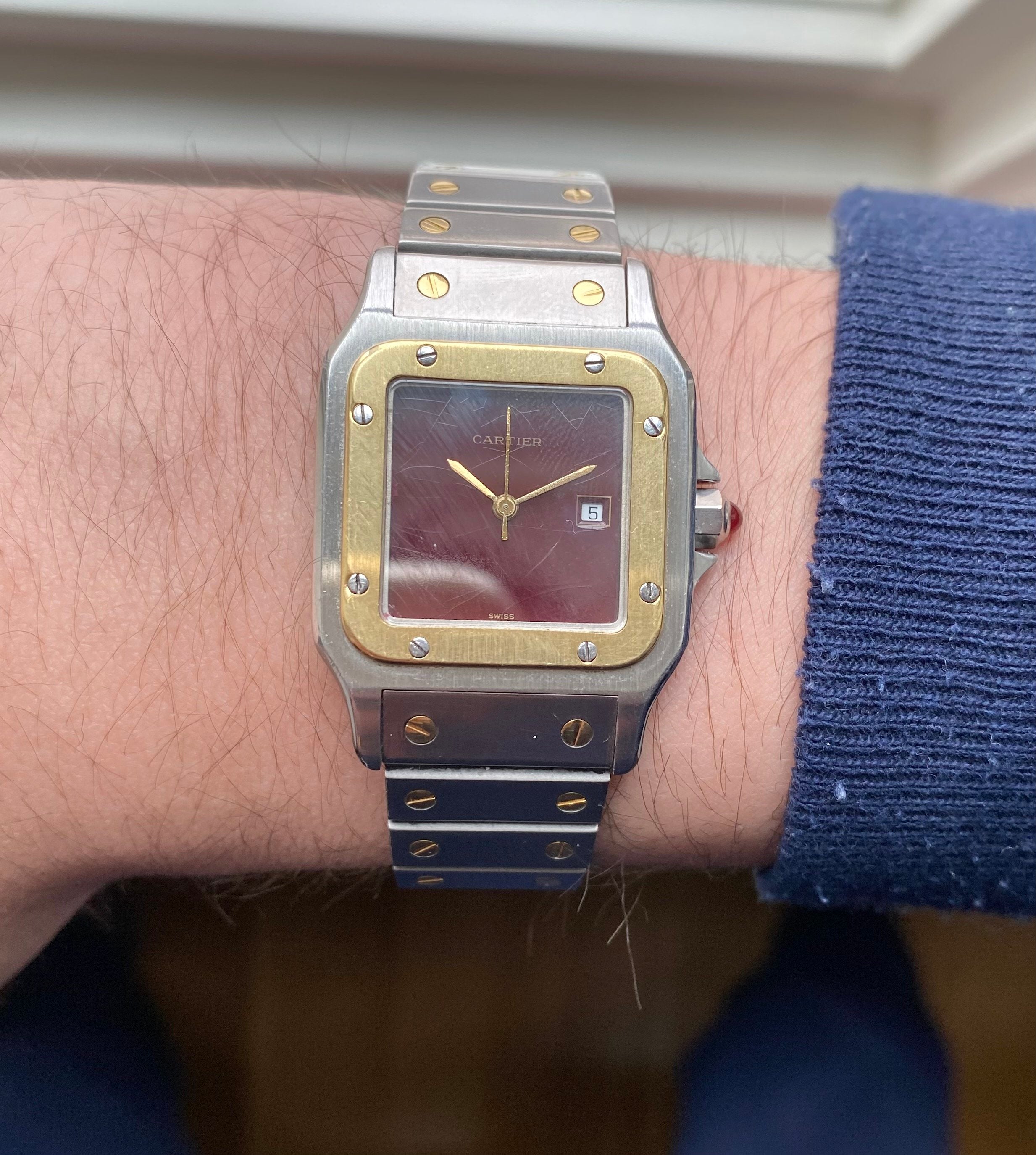 Cartier Santos — Two-tone Red Dial