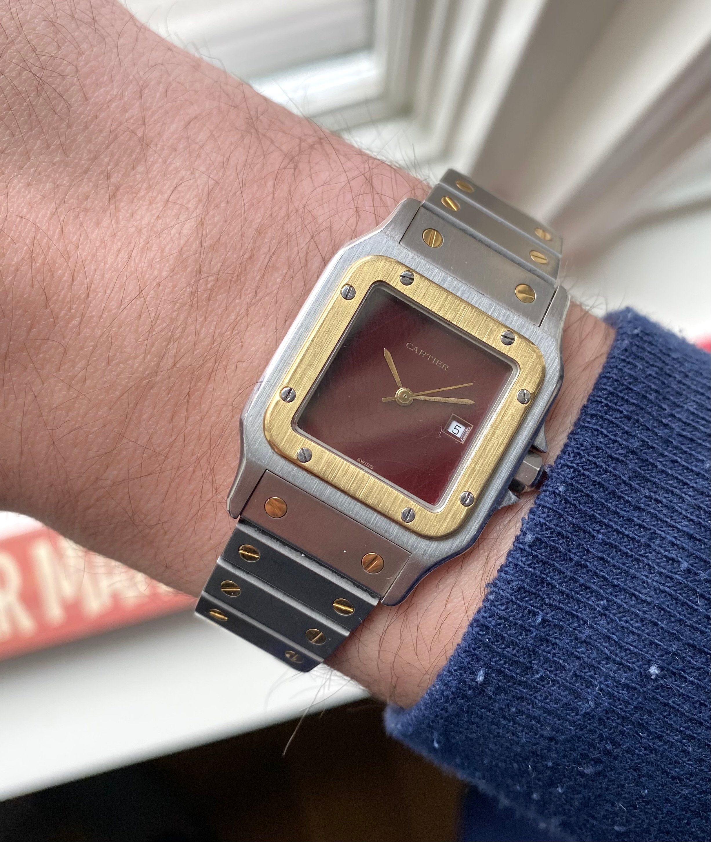 Cartier Santos — Two-tone Red Dial