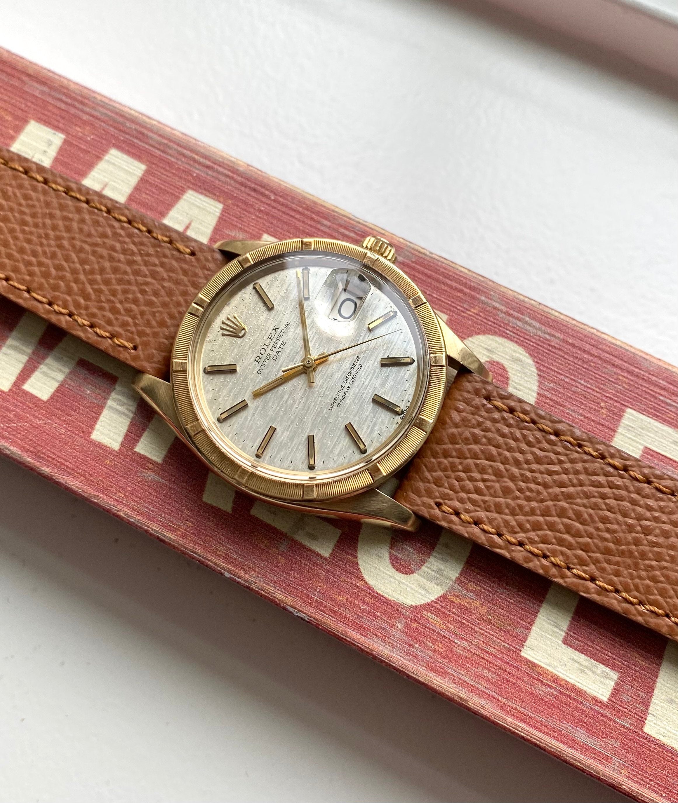 Rolex Oyster Perpetual ref. 1501 — 14k Gold Mosaic Dial