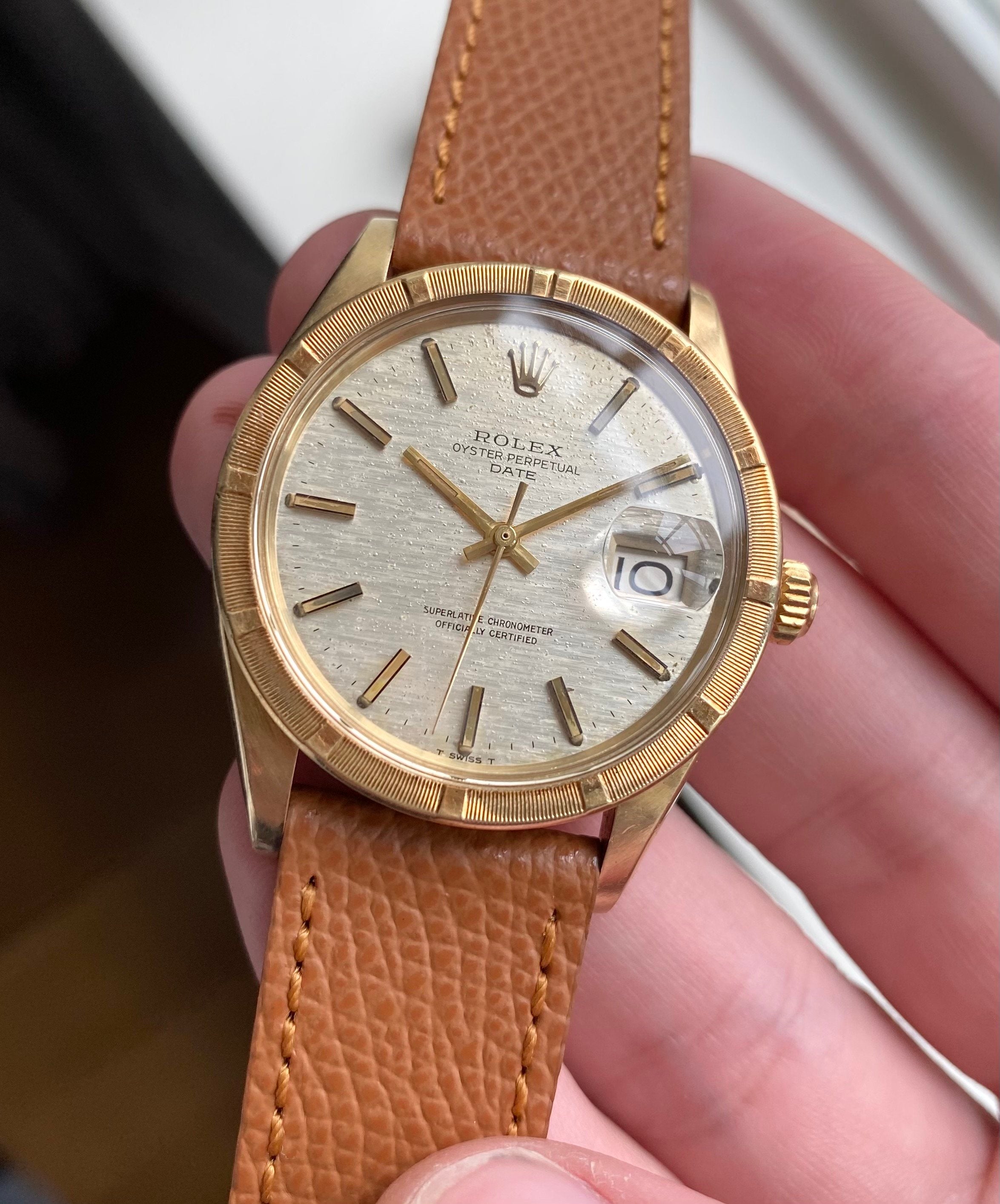 Rolex Oyster Perpetual ref. 1501 — 14k Gold Mosaic Dial