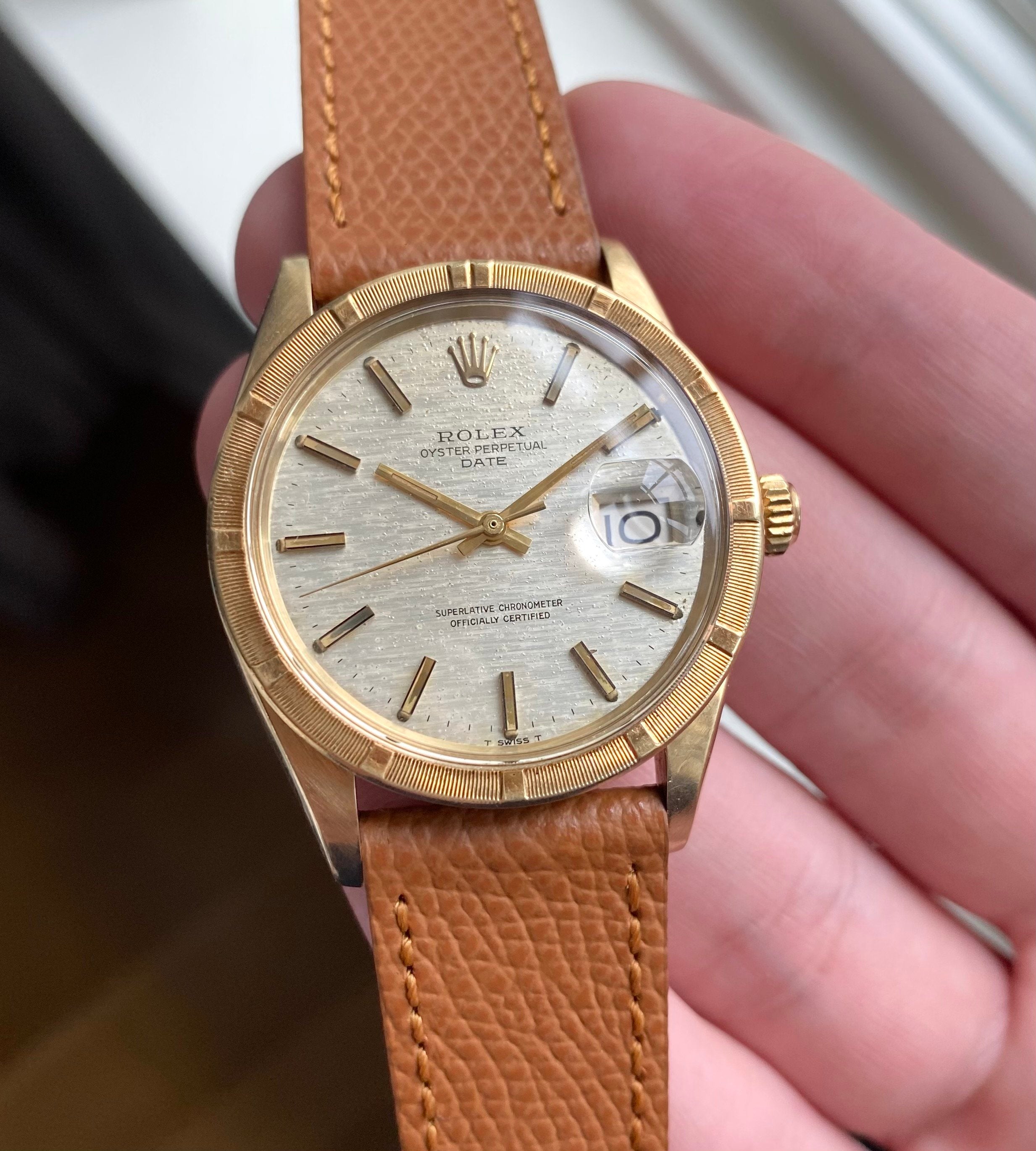 Rolex Oyster Perpetual ref. 1501 — 14k Gold Mosaic Dial