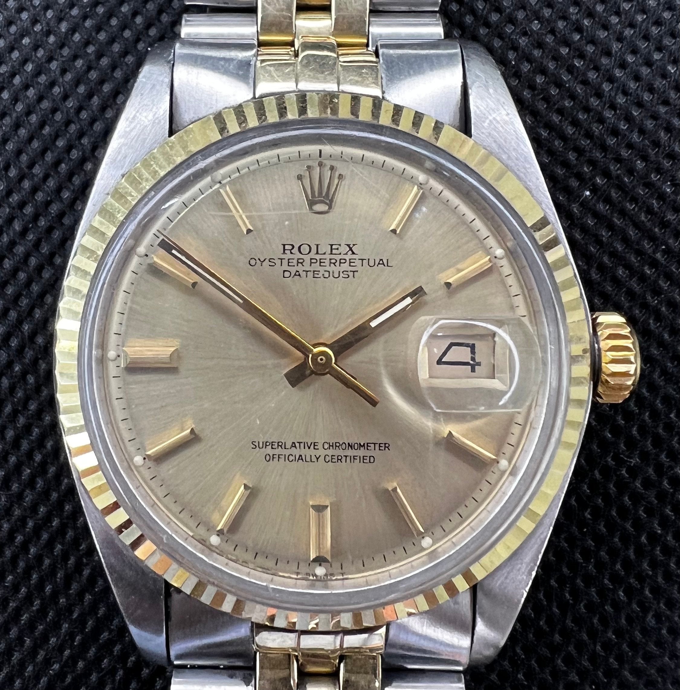 Rolex Datejust Ref 1601 70s Vintage Automatic Two Tone Champagne Dial 36mm