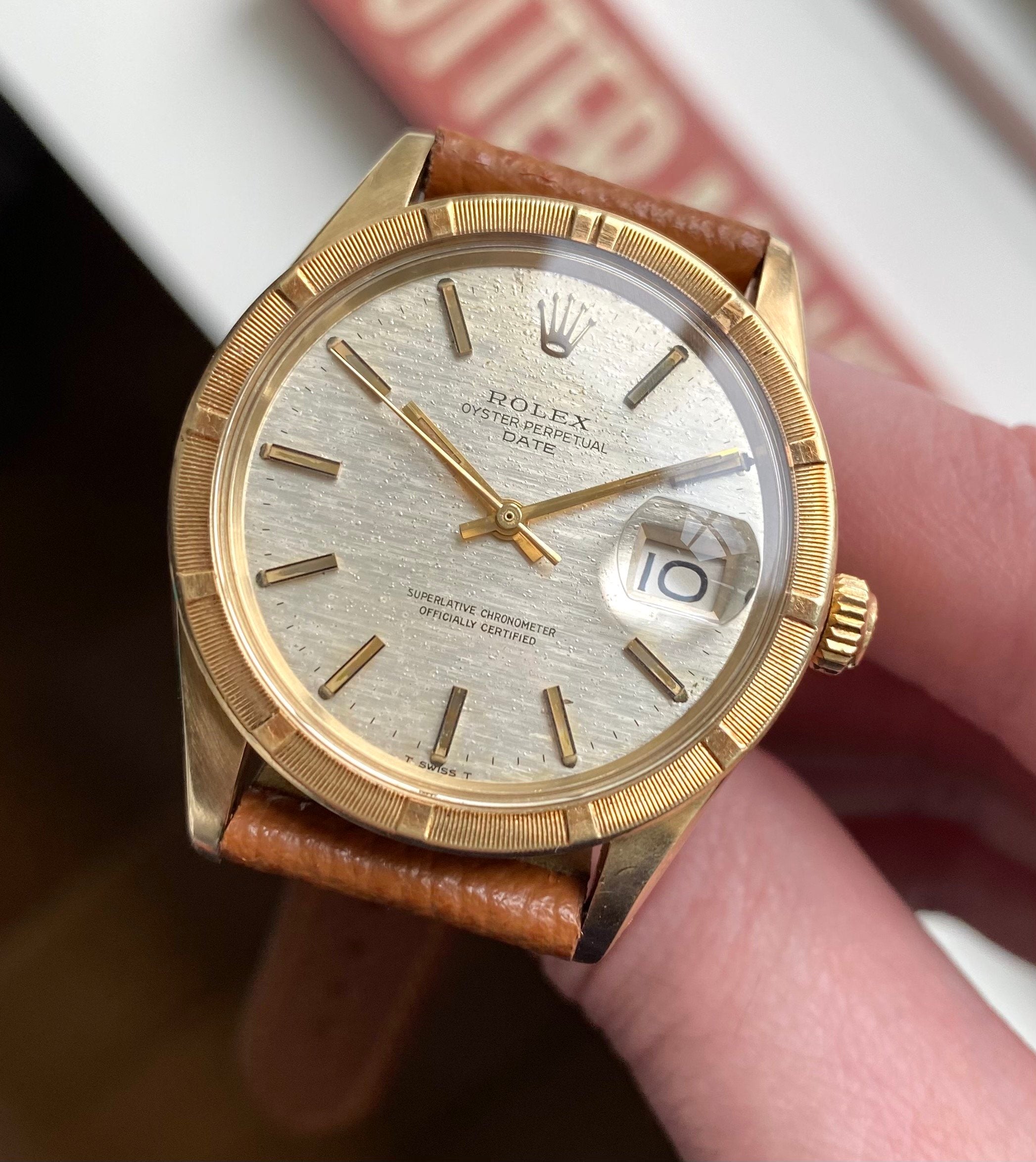 Rolex Oyster Perpetual ref. 1501 — 14k Gold Mosaic Dial